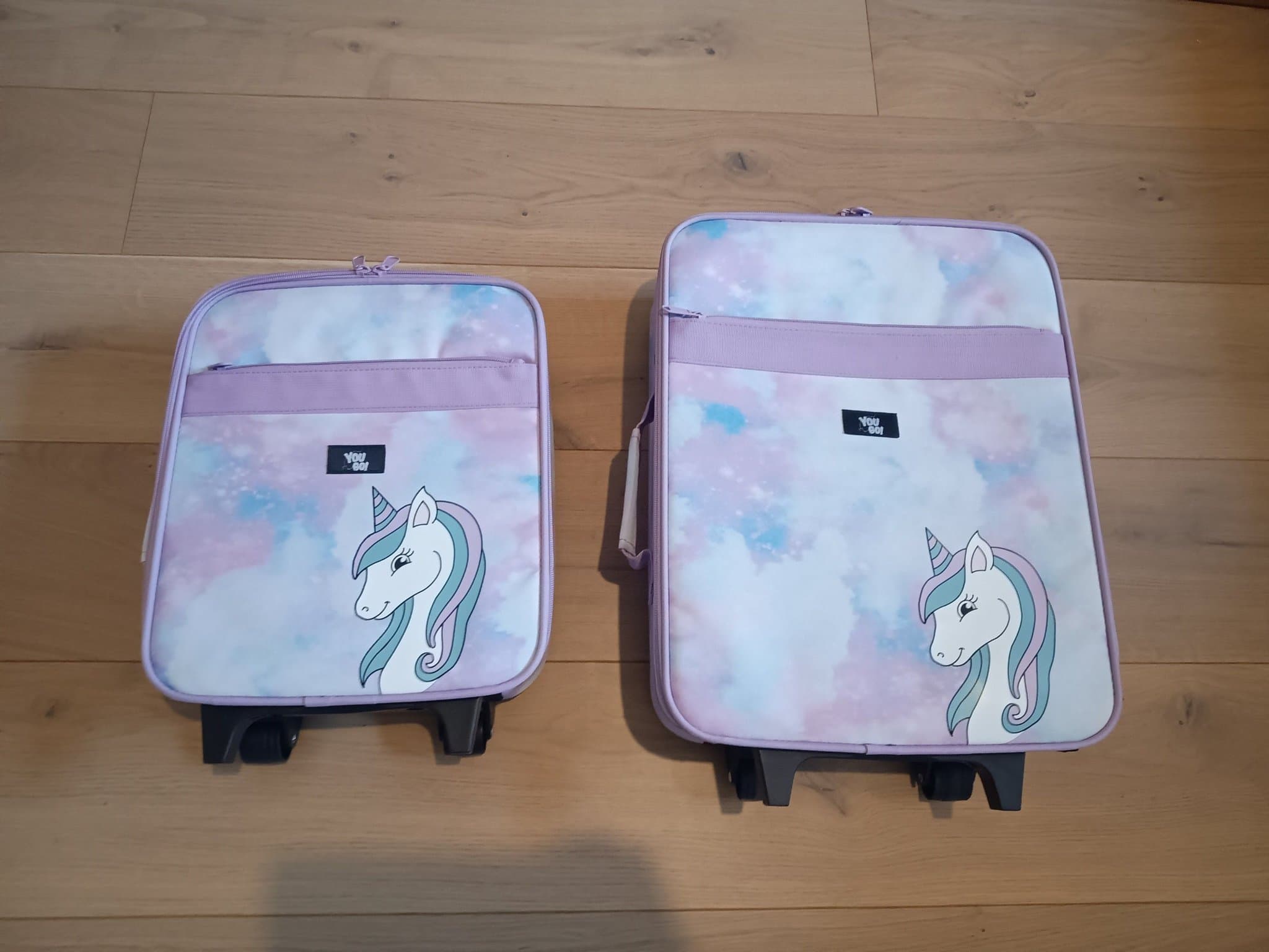 Resväskor för barn, 2-pack, enhörningsmotiv