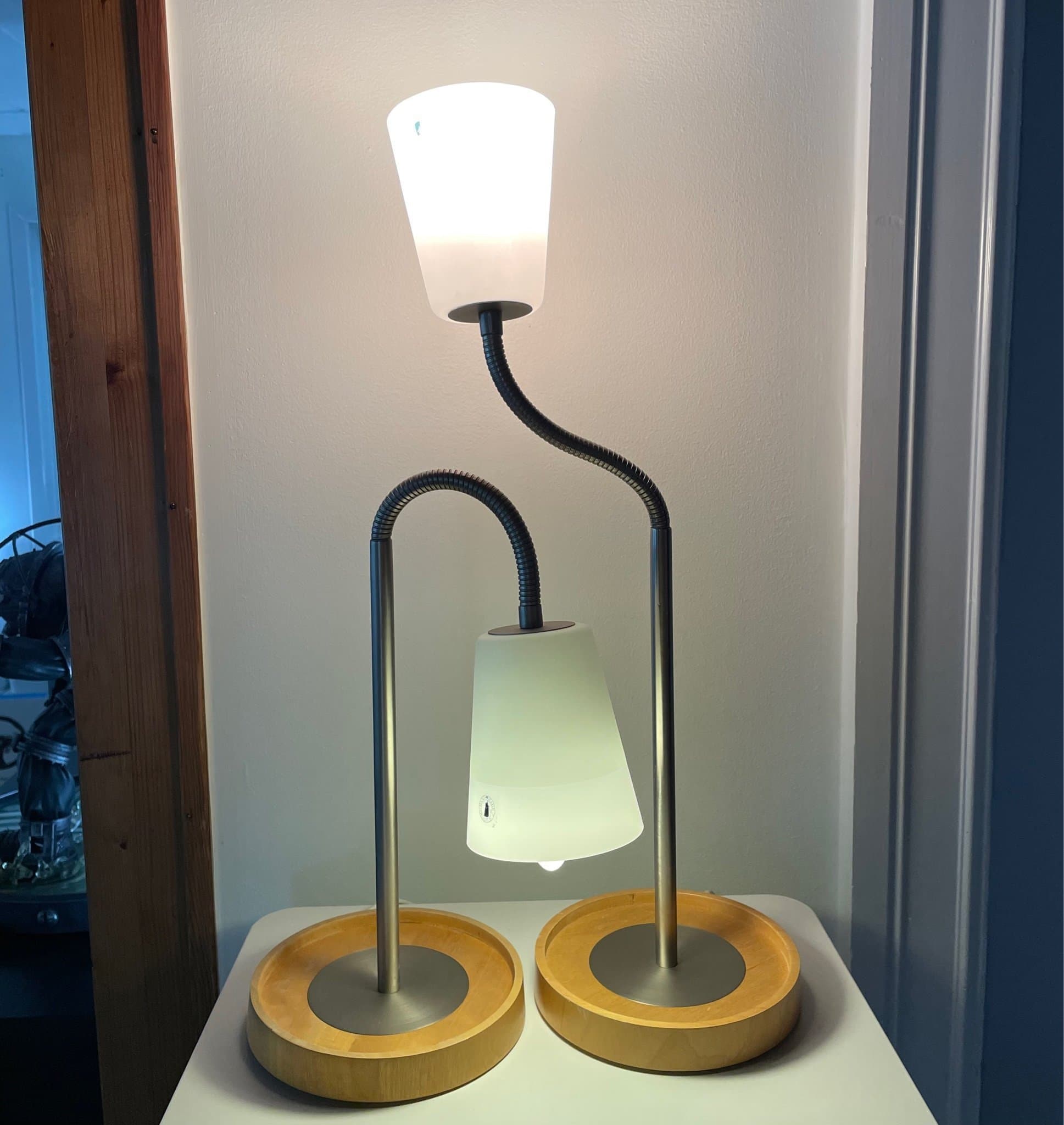 1990 IKEA BASISK | Björk & Borstad Metall | Bordslampa i Skandinavisk Stil