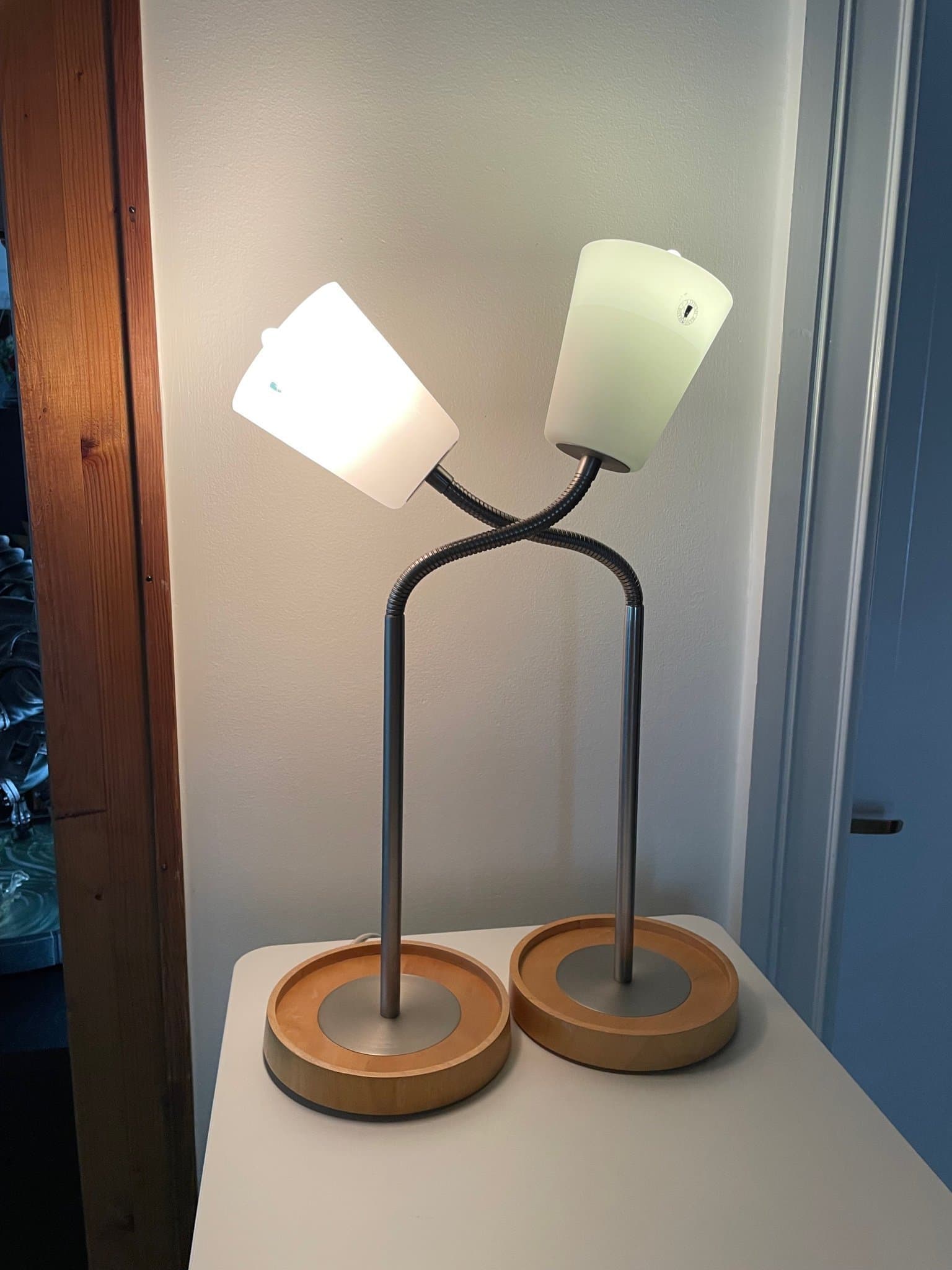 1990 IKEA BASISK | Björk & Borstad Metall | Bordslampa i Skandinavisk Stil