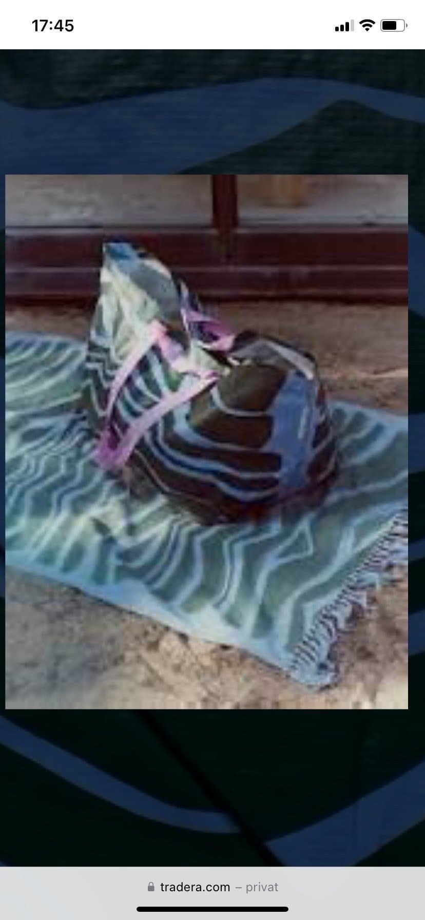 NY Marimekko Bastua väska Kasse tvättpåse stor väska strandväska blå/grön Ikea