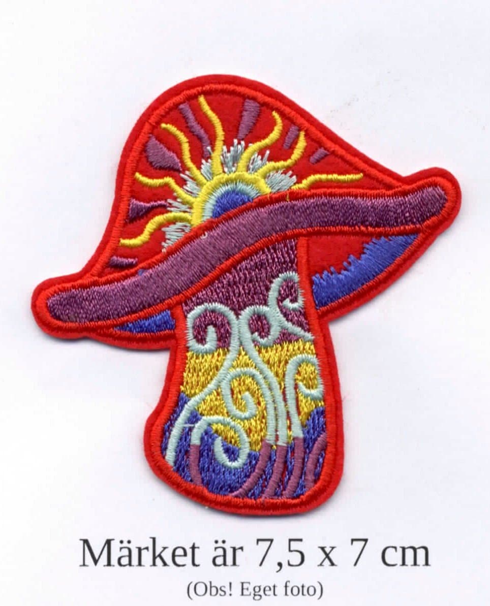 Tygmärke - psykedelisk svamp - PRESENT!! -
