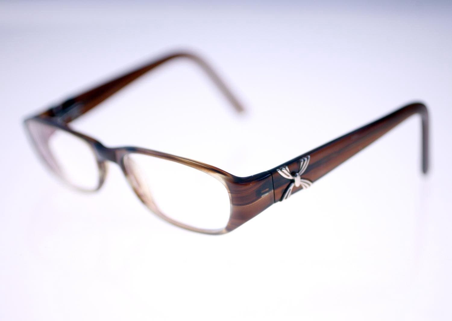 Vintage ladies eyelasses-rectangular shape fitted with prescription lenses