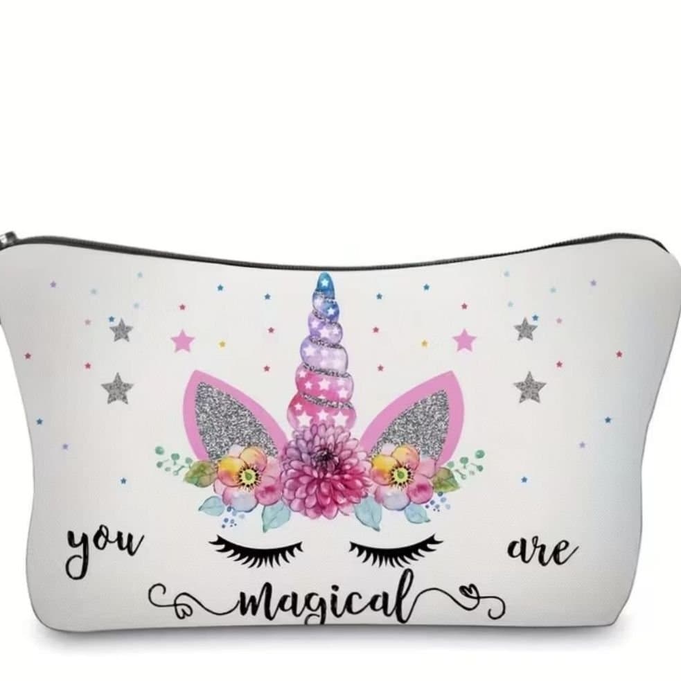 Sminkväska med enhörningsmotiv, helt ny