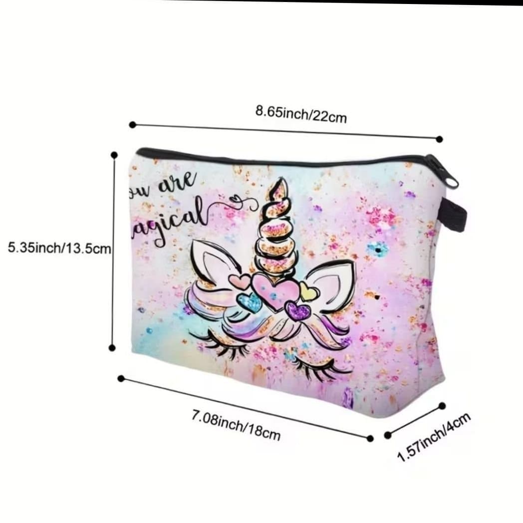 Sminkväska med enhörningsmotiv, helt ny