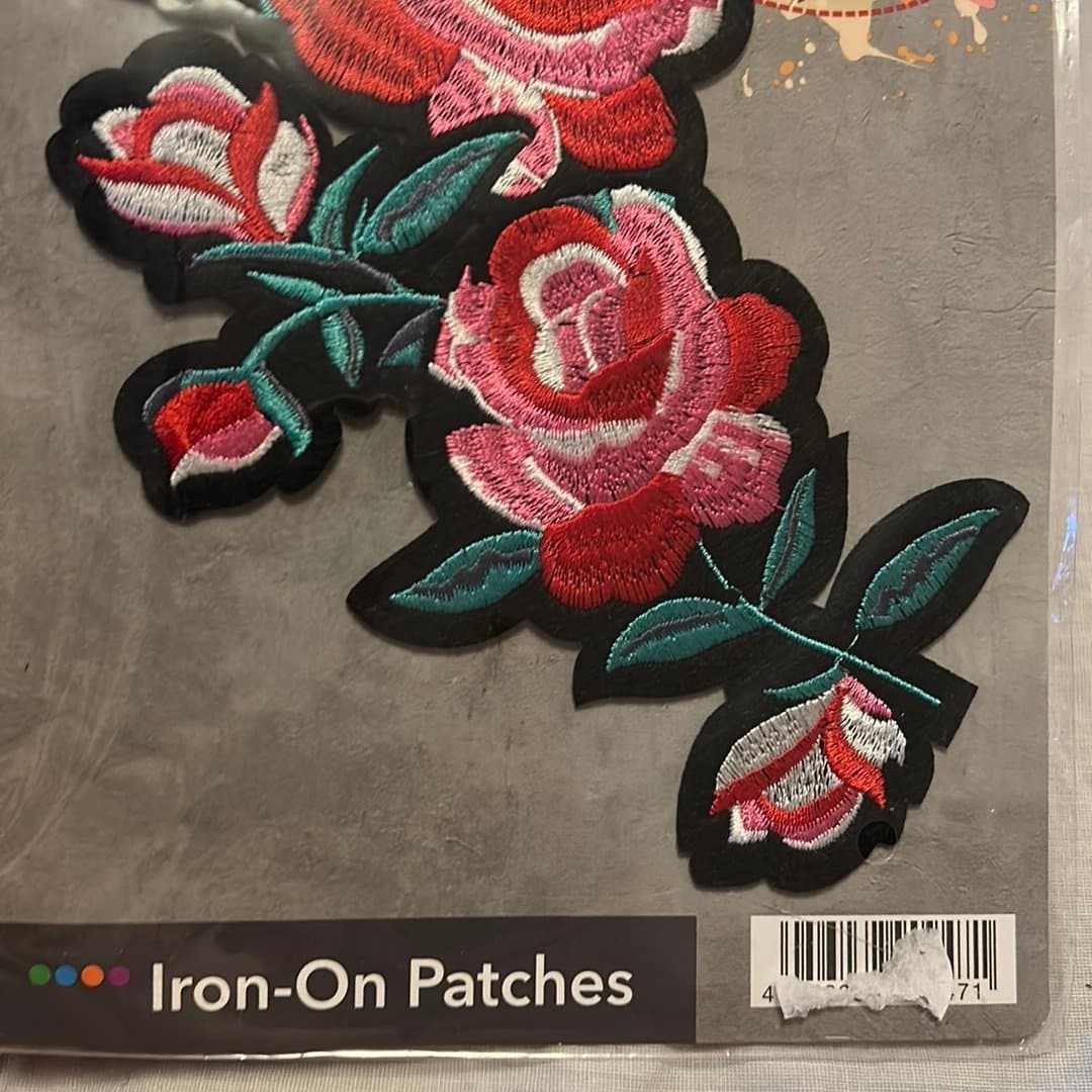 Stort tygmärke rosor