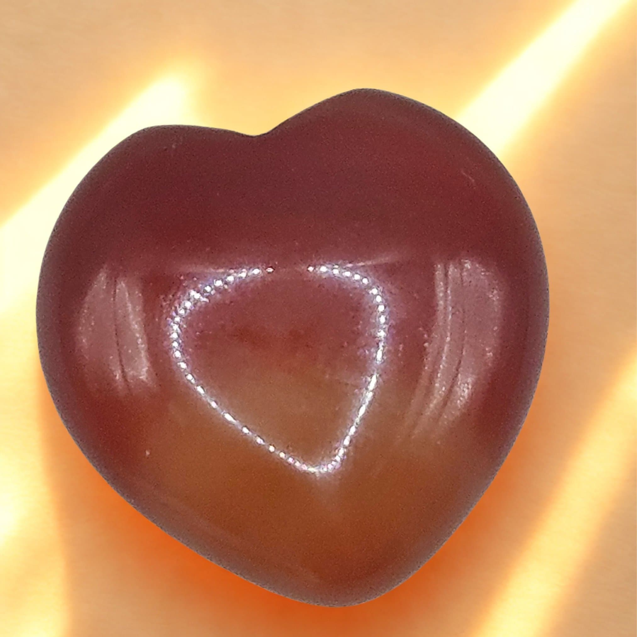 Energihjärta i karneol – extra bulligt 30x15 mm