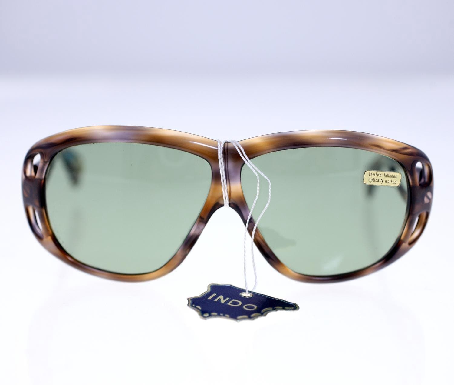 Indo ‘Niagara’ Spanish handmade 1970s brown cutaway acetate unisex sunglasses