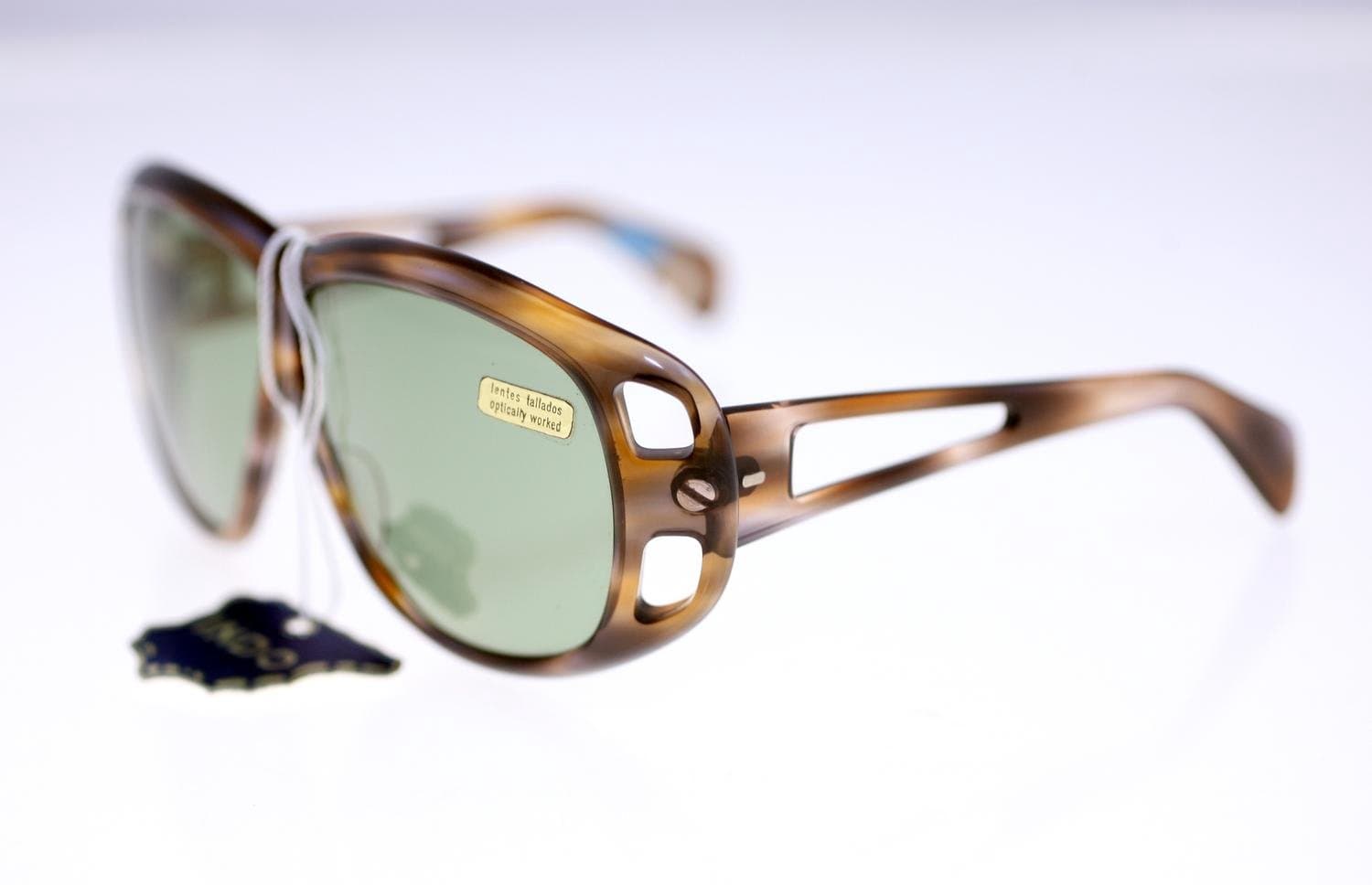 Indo ‘Niagara’ Spanish handmade 1970s brown cutaway acetate unisex sunglasses