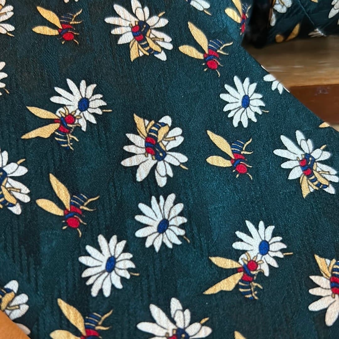 Enrico FLORIANI blommig sidenslips 9,5 cm