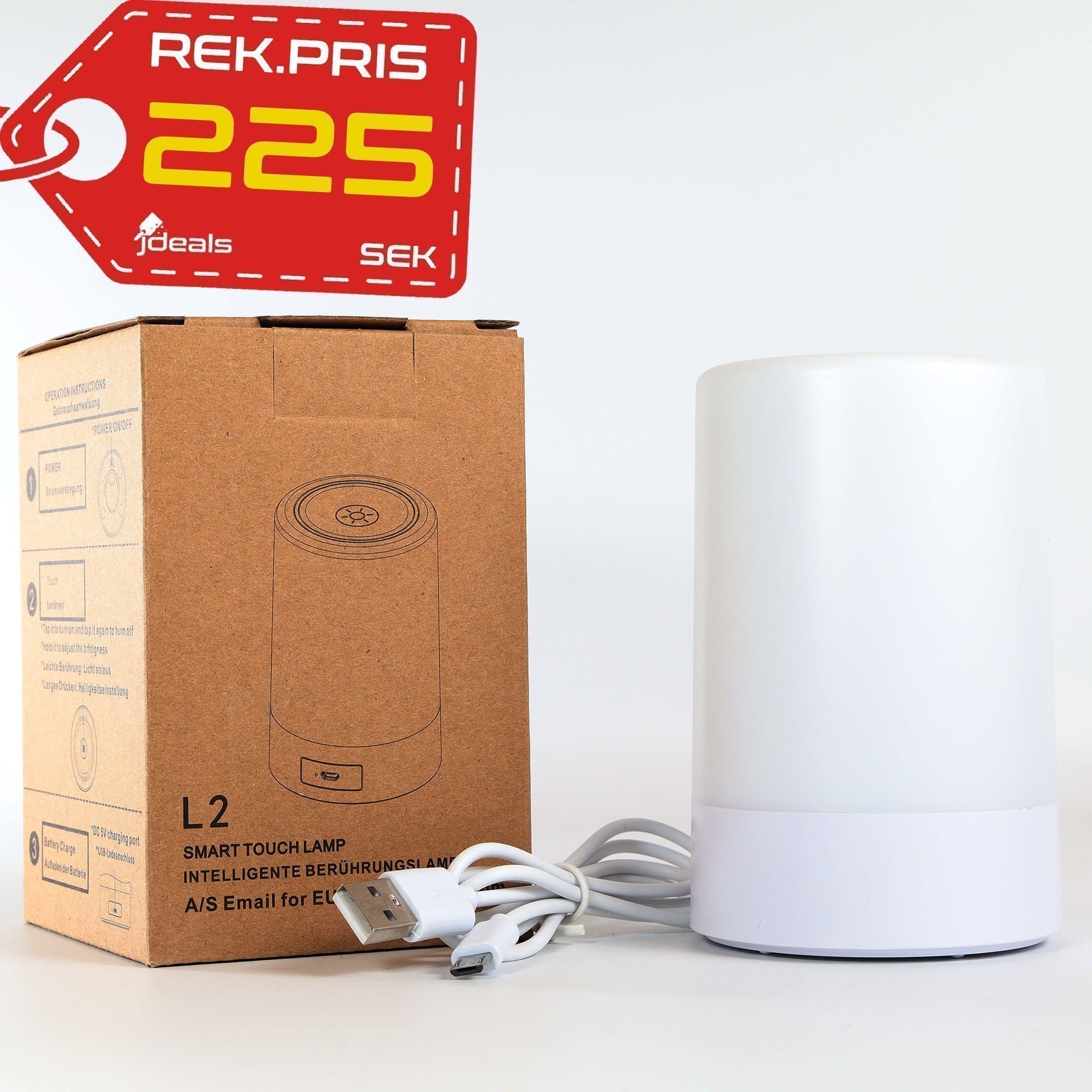 LED Nattlampa – Touch Styrd Dimbar Bordslampa – USB Laddbar
