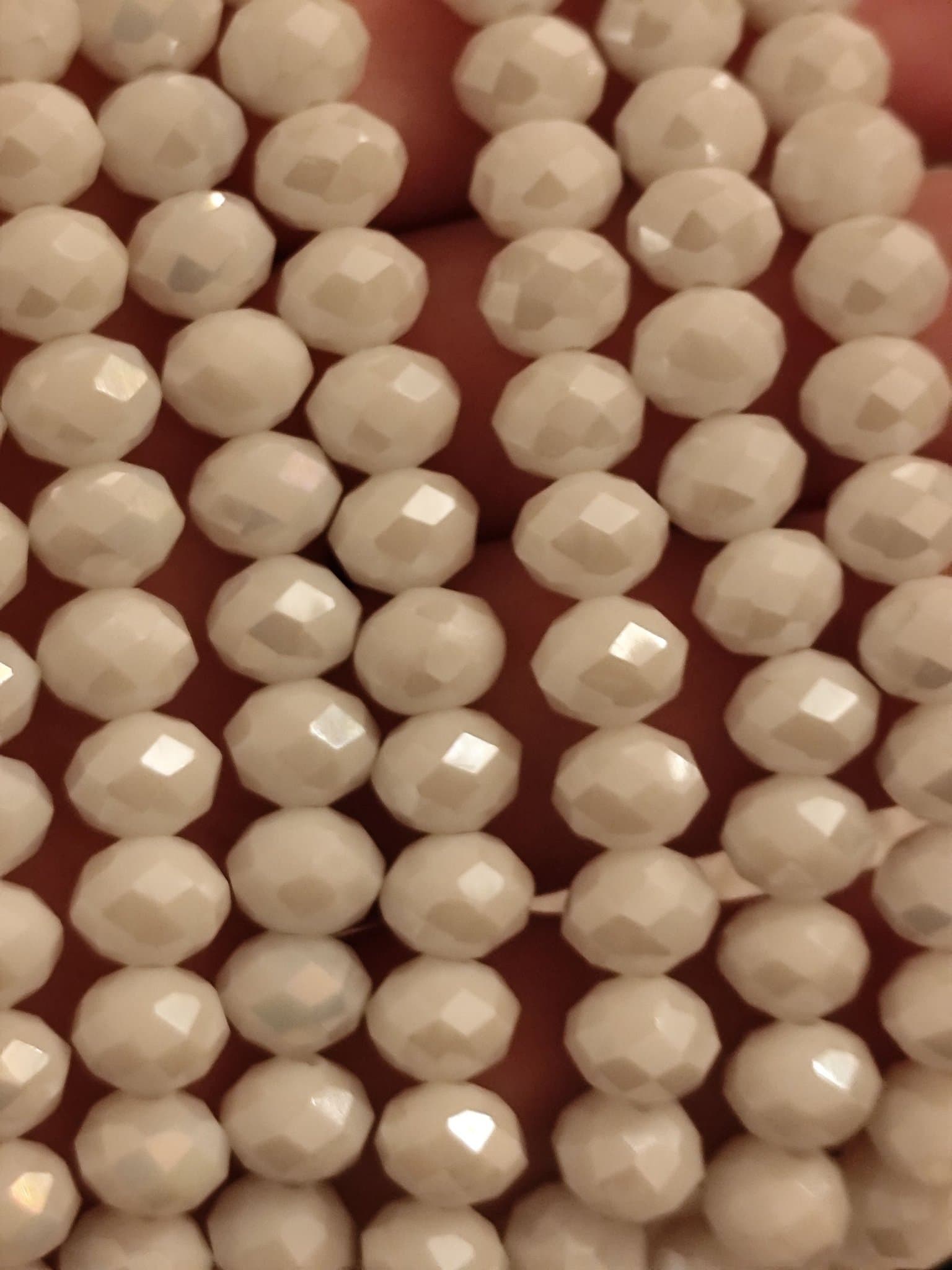 5 strängar glaspärlor 8 mm