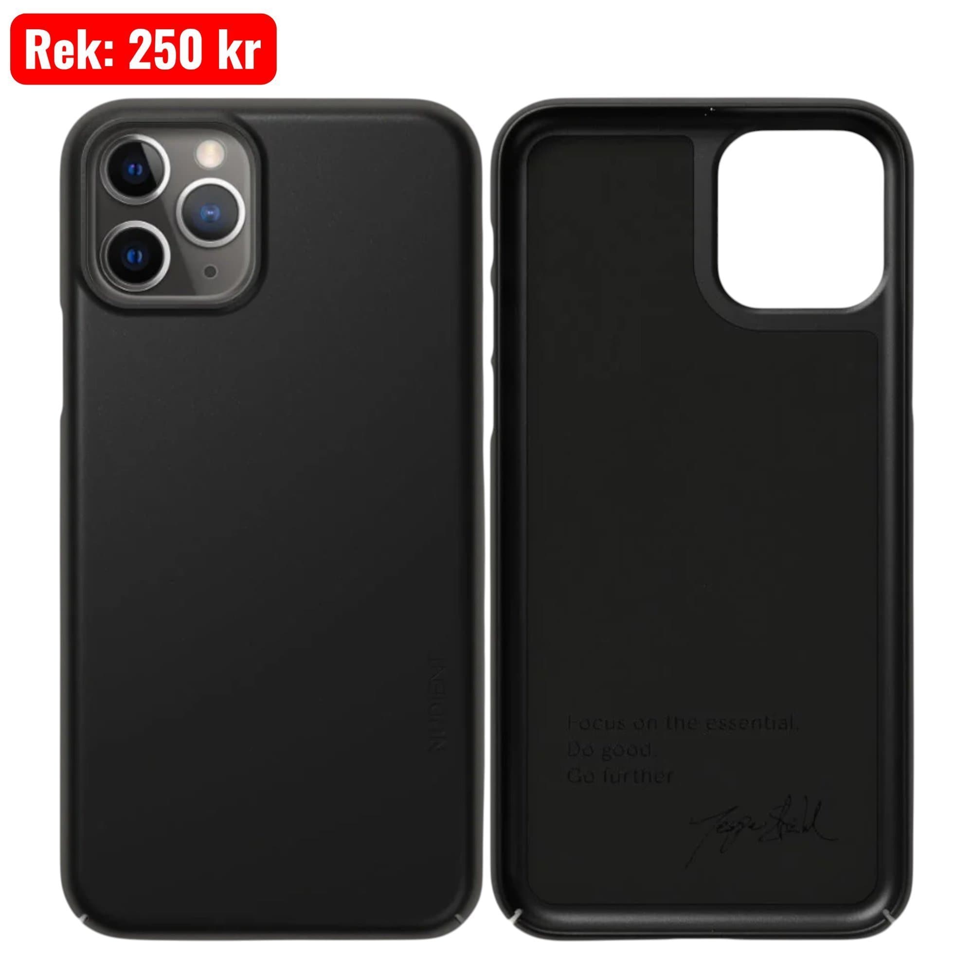 [Paket] Nudient iPhone 11 Pro Thin Case, Ink Black + Zagg Härdat Glas Skärmskydd