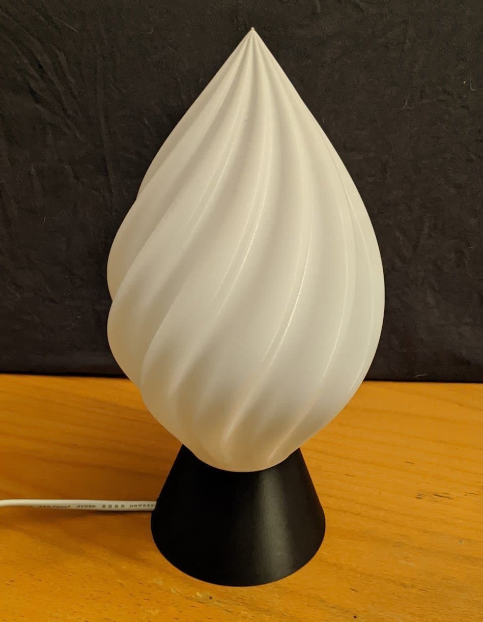 Bordslampa "Flame" i unik design, vit