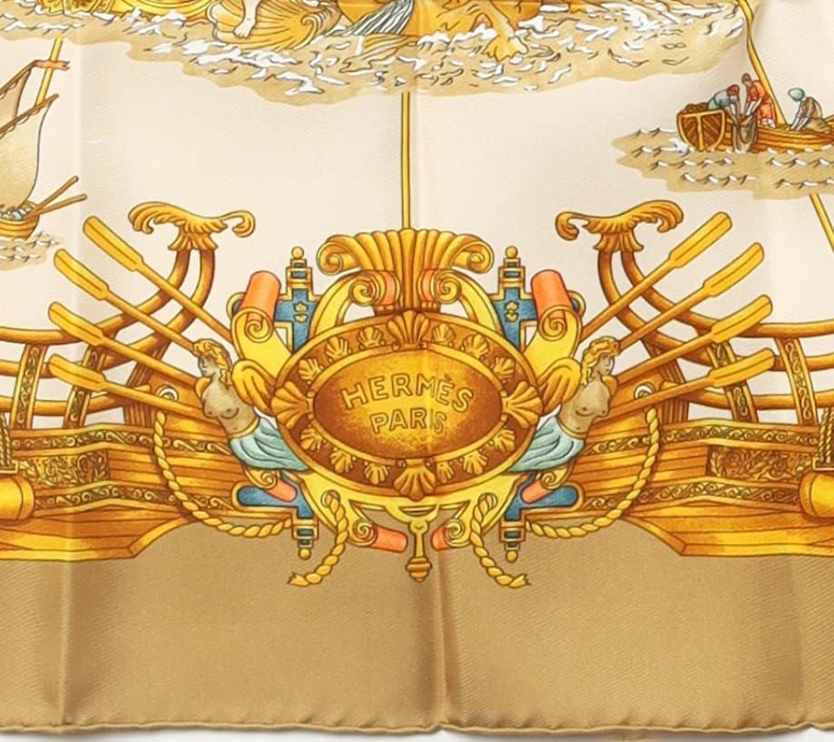 Hermes Silk Scarf VOILES DE LUMIERE av Joachim Metz 90-tal Original Box Nyskick