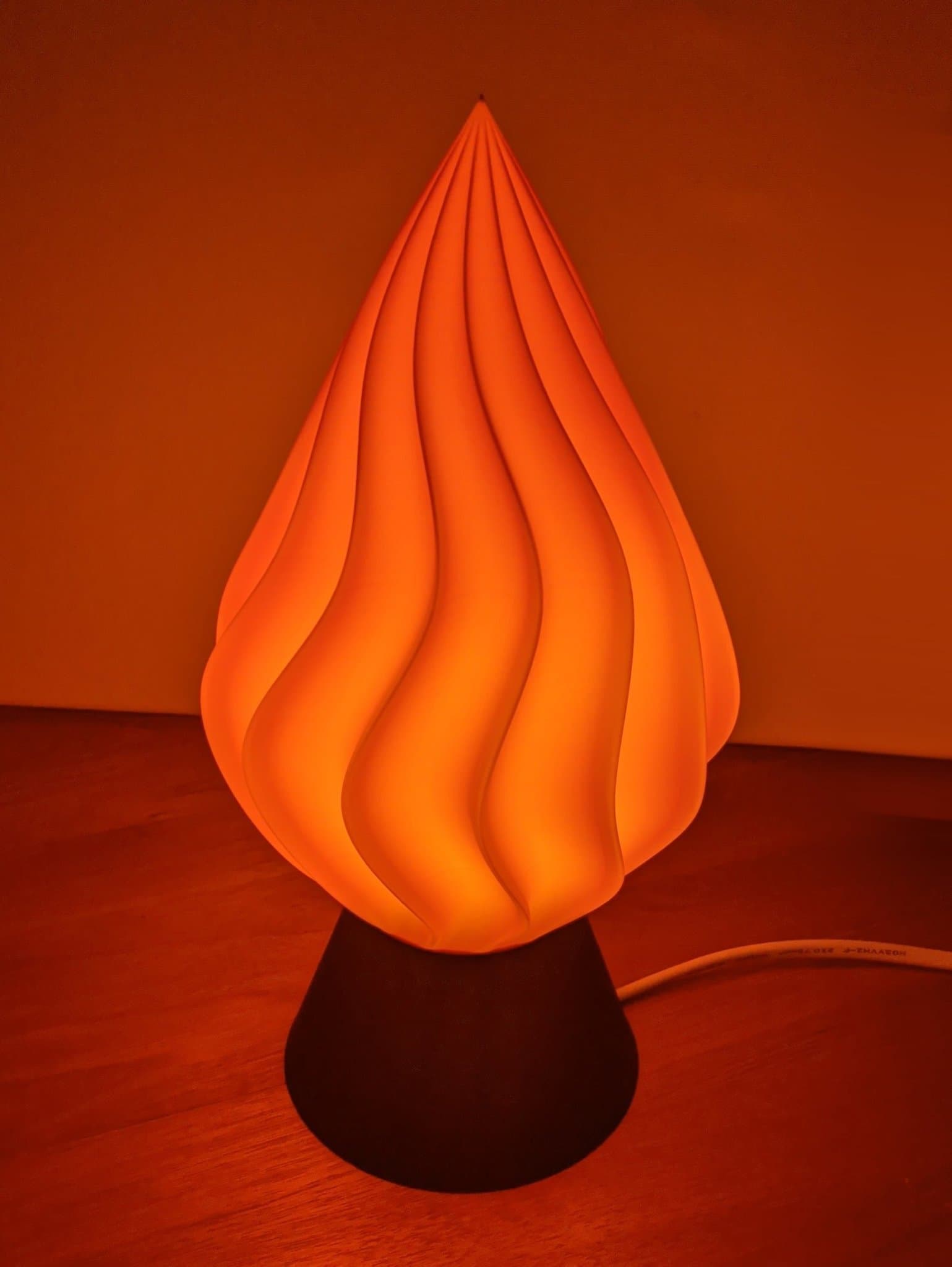 Snygg bordslampa "Soft Ice" i unik design, orange