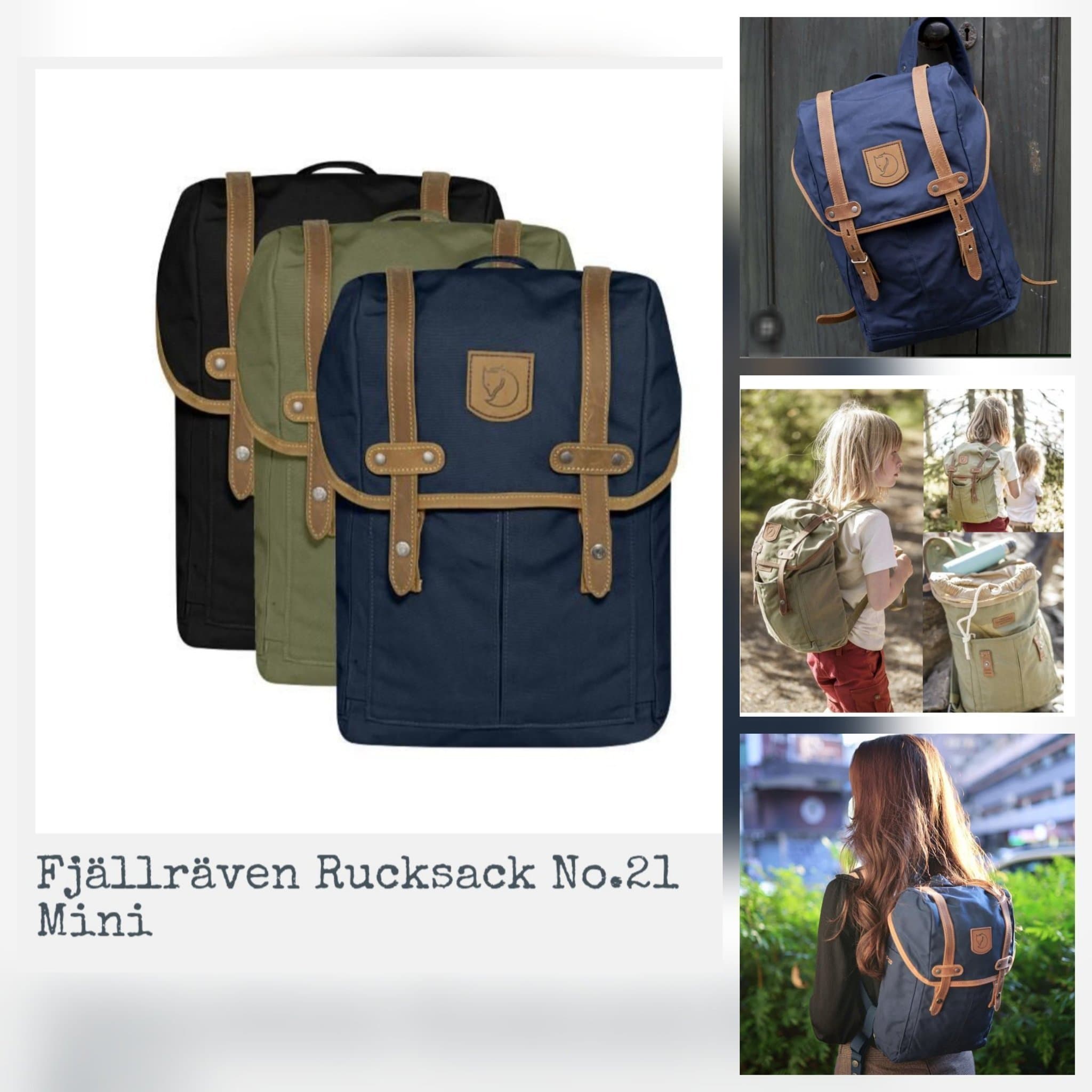 Rare vintage slutsåld modell Fjällräven Rucksack No.21 Mini, Navy