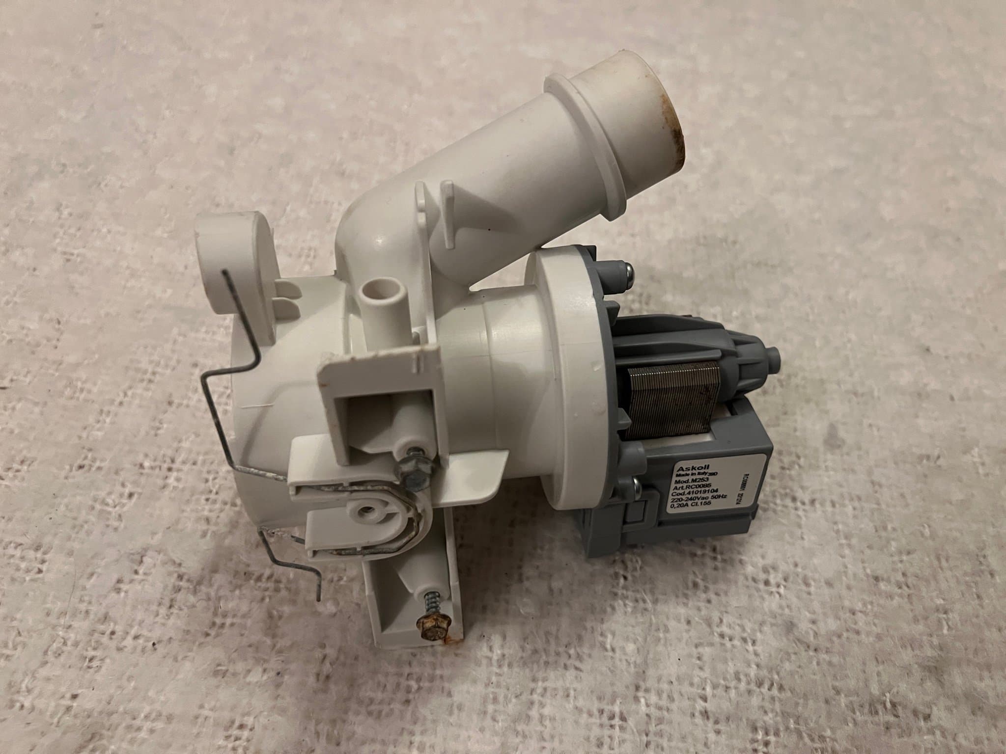Dräneringspump till Candy/Hoover tvättmaskin/torktumlare
