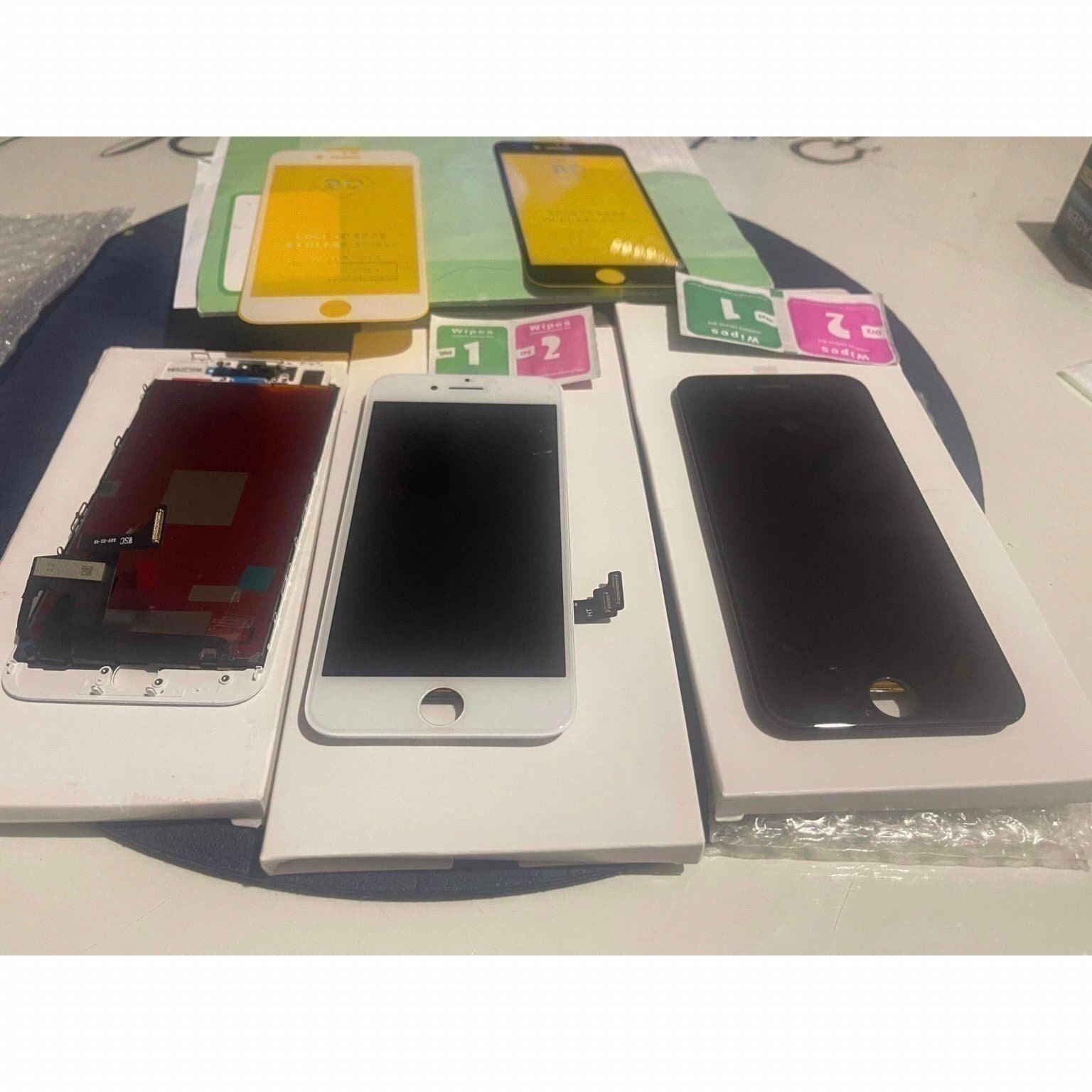 1 st iPhone 7 Skärm Display Med Glas & heltäckande härdatglas/svart