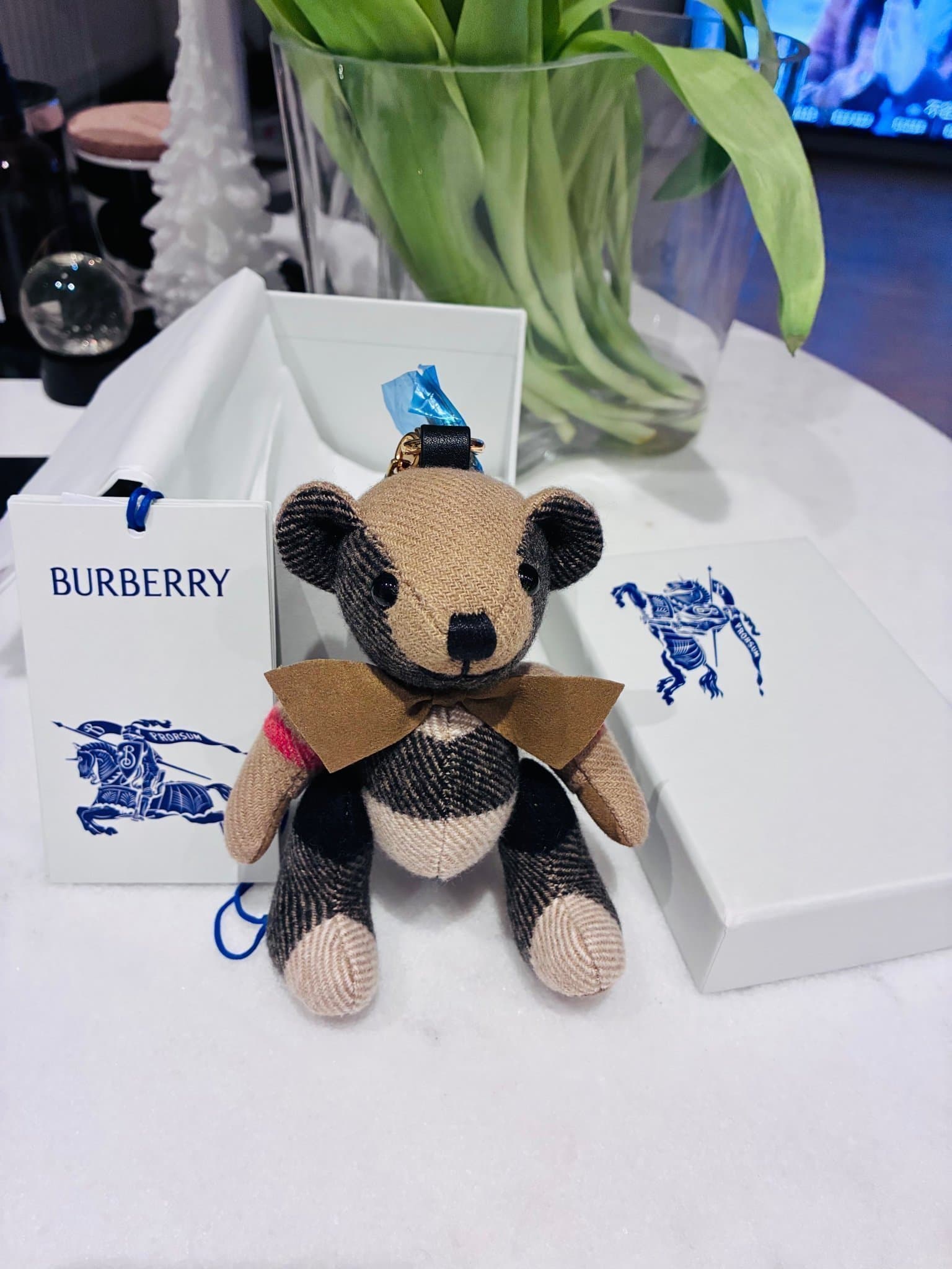 Burberry Thomas Bear Nyckelring i kashmir
