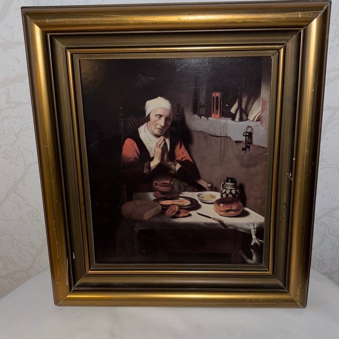 Tavla "An Old Woman Praying" av Nicolaas Maes