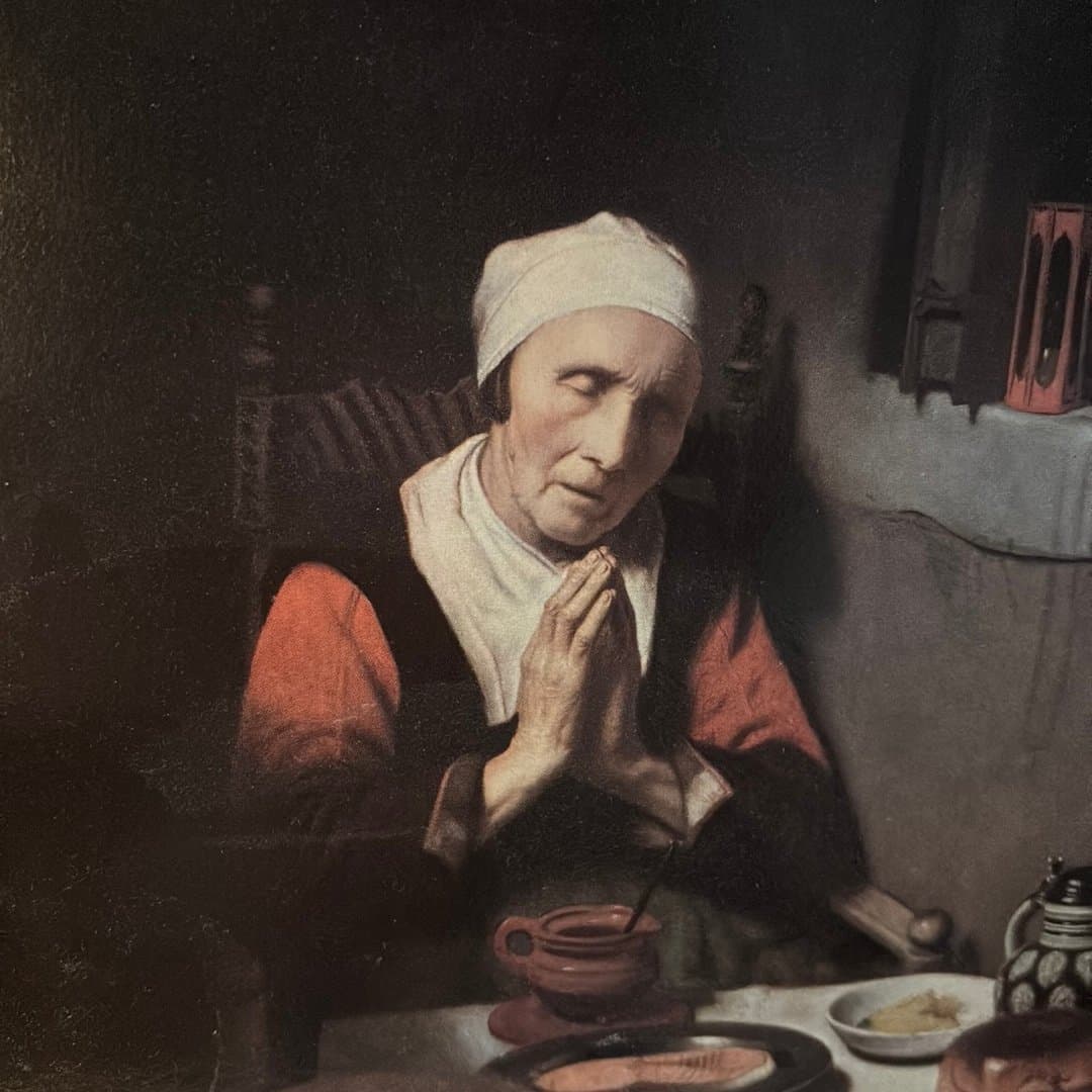 Tavla "An Old Woman Praying" av Nicolaas Maes