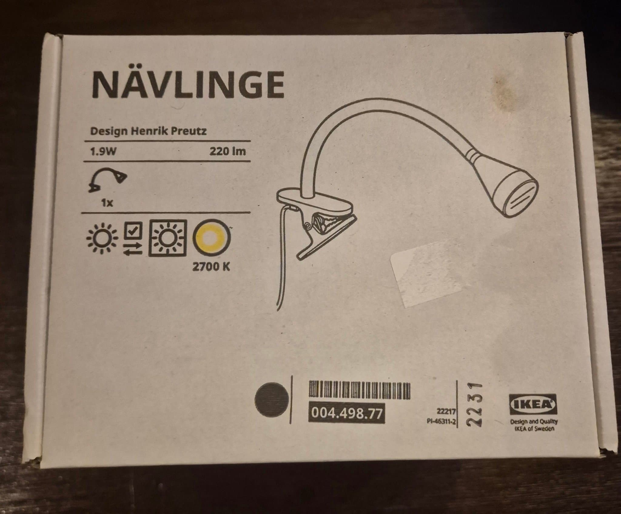 IKEA NÄVLINGE LED-spotlight med klämma, 1.9W, 220 lm, 2700 K