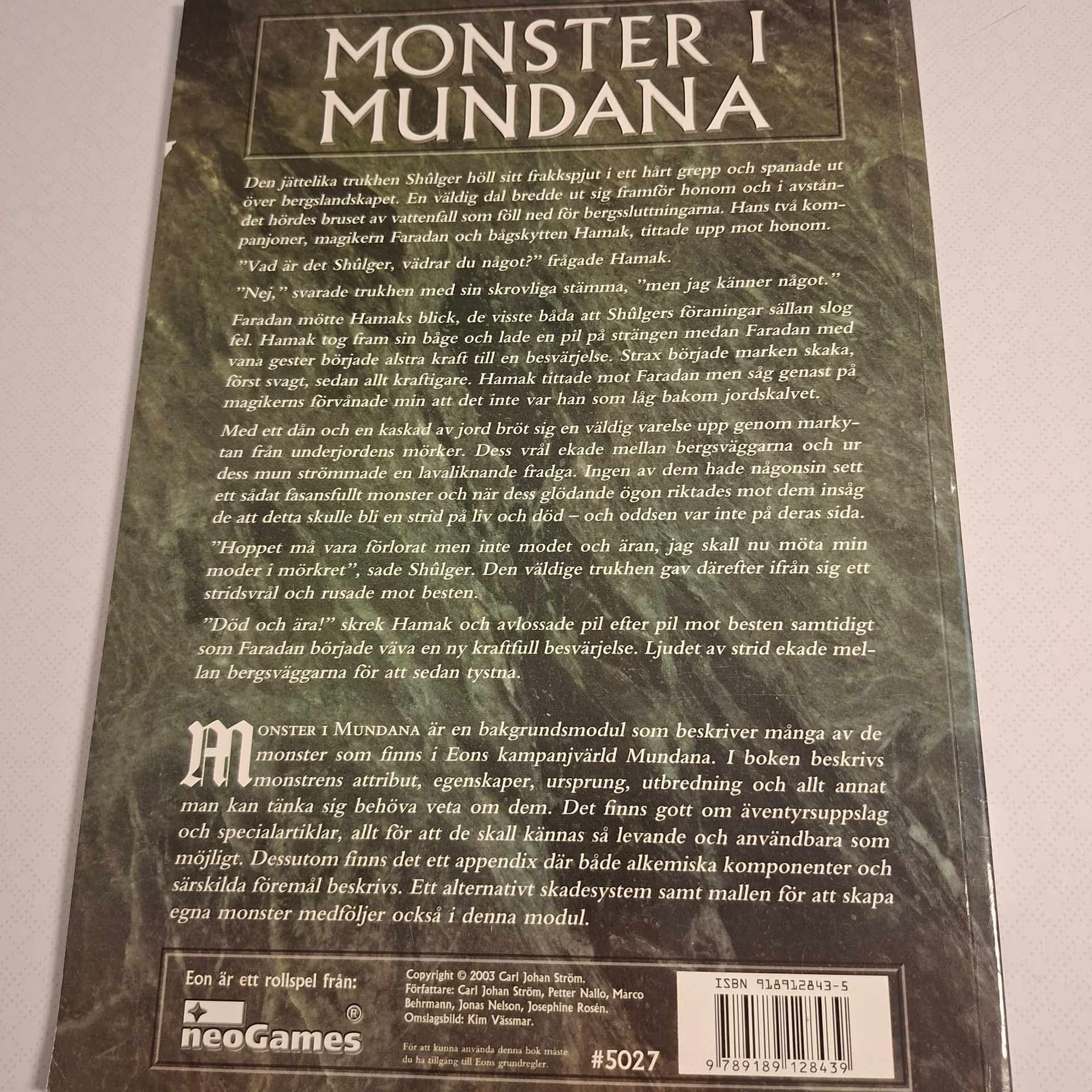 Monster i Mundana – Eon Rollspel (NeoGames) – Mycket fint skick!