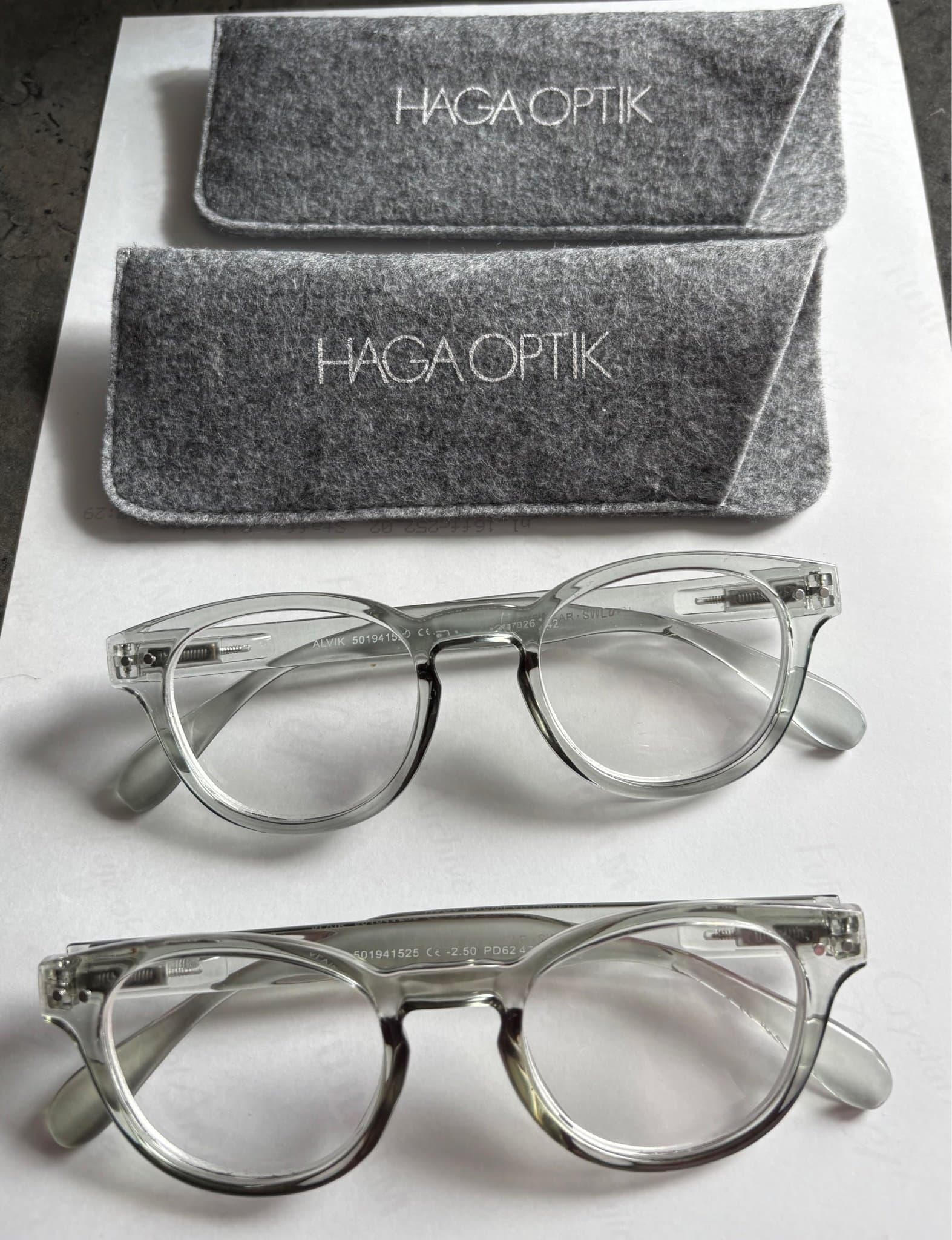 2 par Haga Optik ALVIK glasögon med styrka -2.00 och -2.50