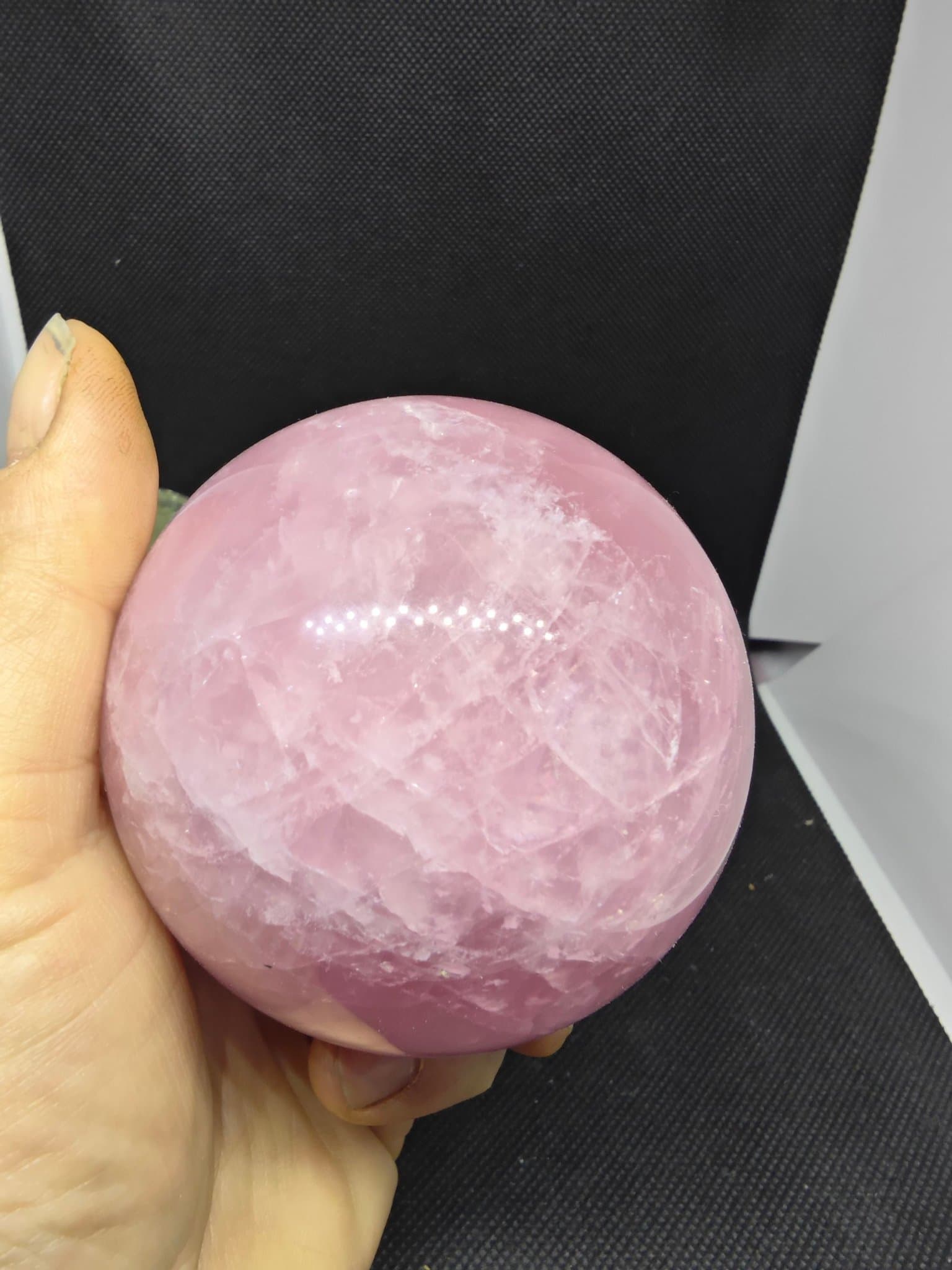 Rosenkvarts klot sten kristall