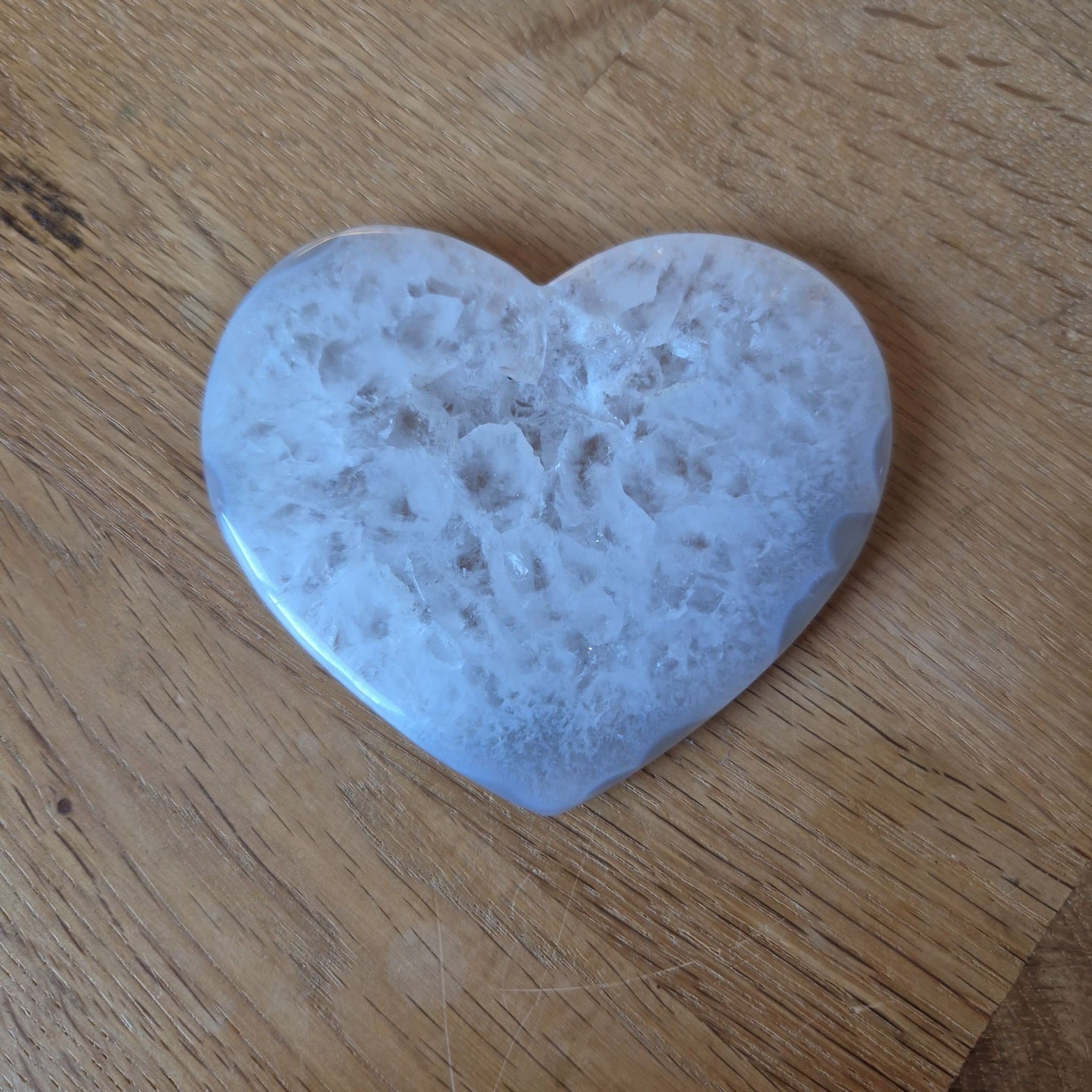 Hjärta i kvarts med agat