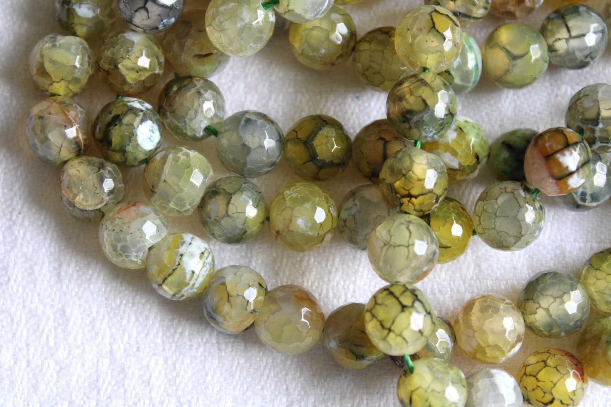 1 sträng Dragonagat 12 mm gröngulgrå