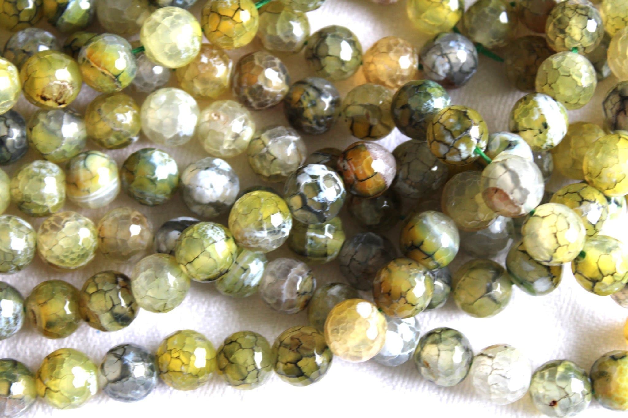 1 sträng Dragonagat 12 mm gröngulgrå