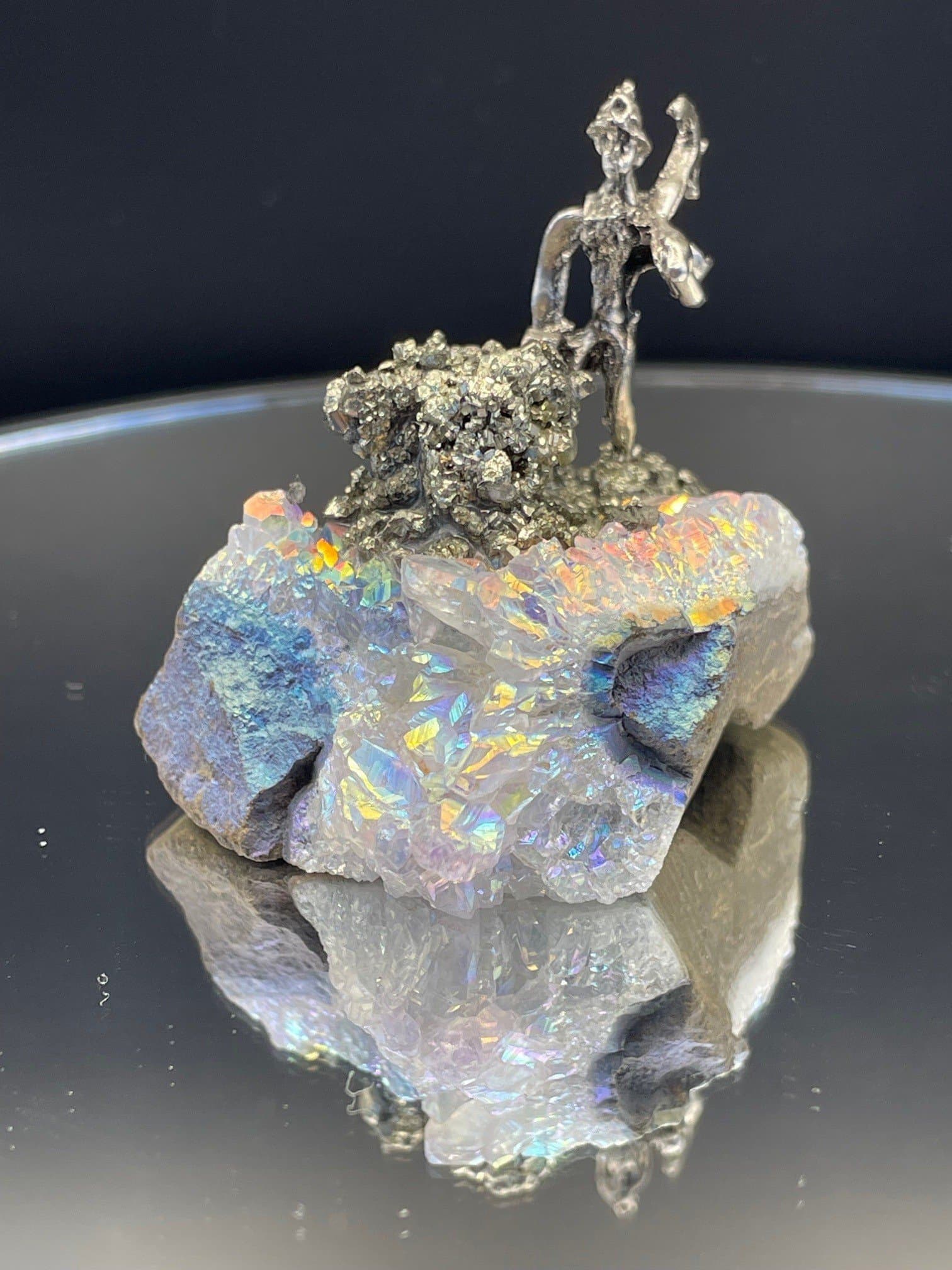 ~ Unikt Ornament ~ Gruvarbetare på Aura / Ängel Kvarts ~ NYTT