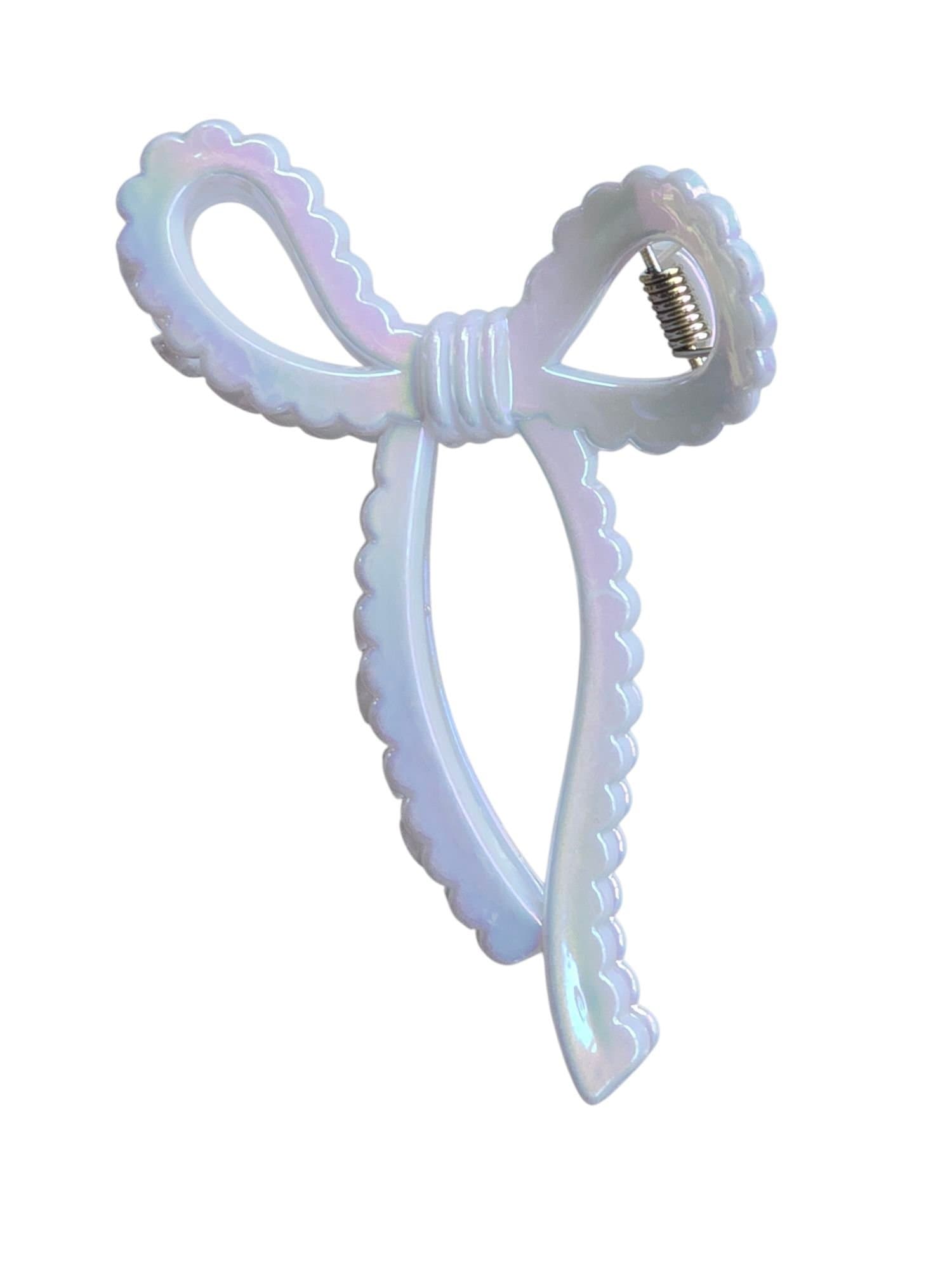 Jättefin rosettformad hårklämma håraccessoar med regnbågsskimmer NY & oanvänd