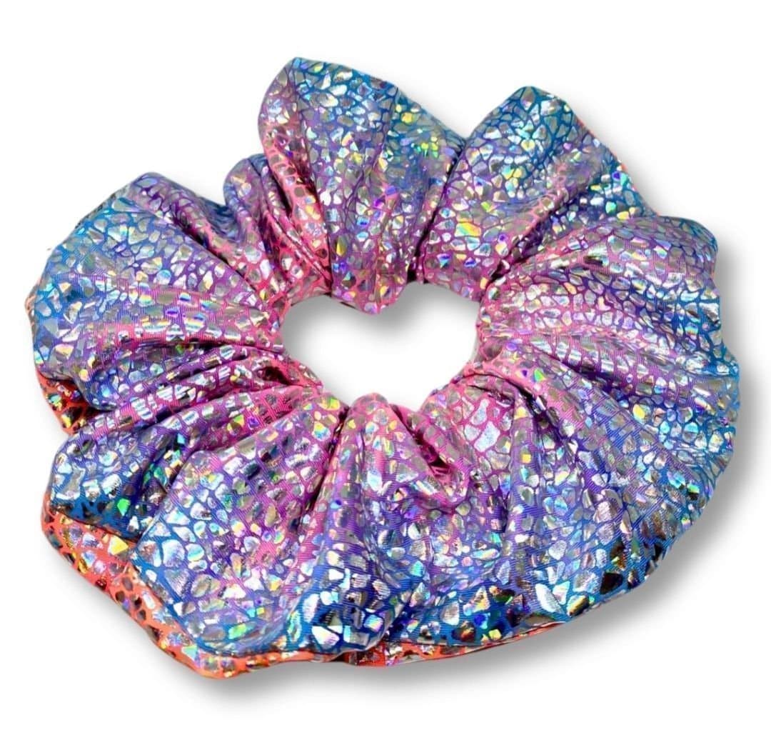 Holografisk batikfärgad XXL överdimensionerad Scrunchie Enchanted Scrunch