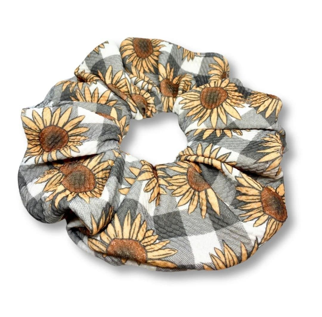 Rutig solrosmönstrad XXL överdimensionerad Scrunchie Enchanted Scrunch NY