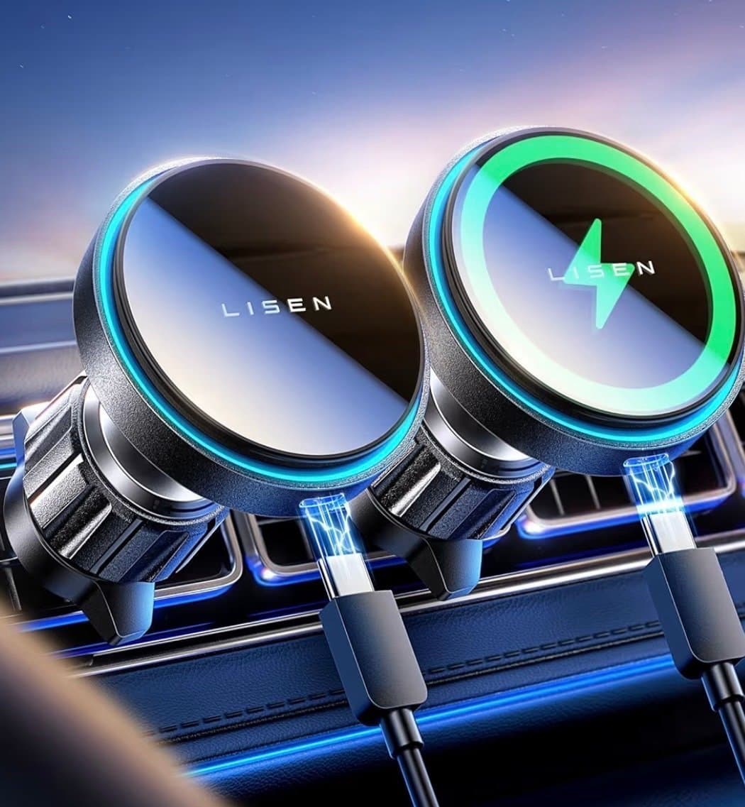 Ny. Magnetisk Mobilhållare med laddning för bil