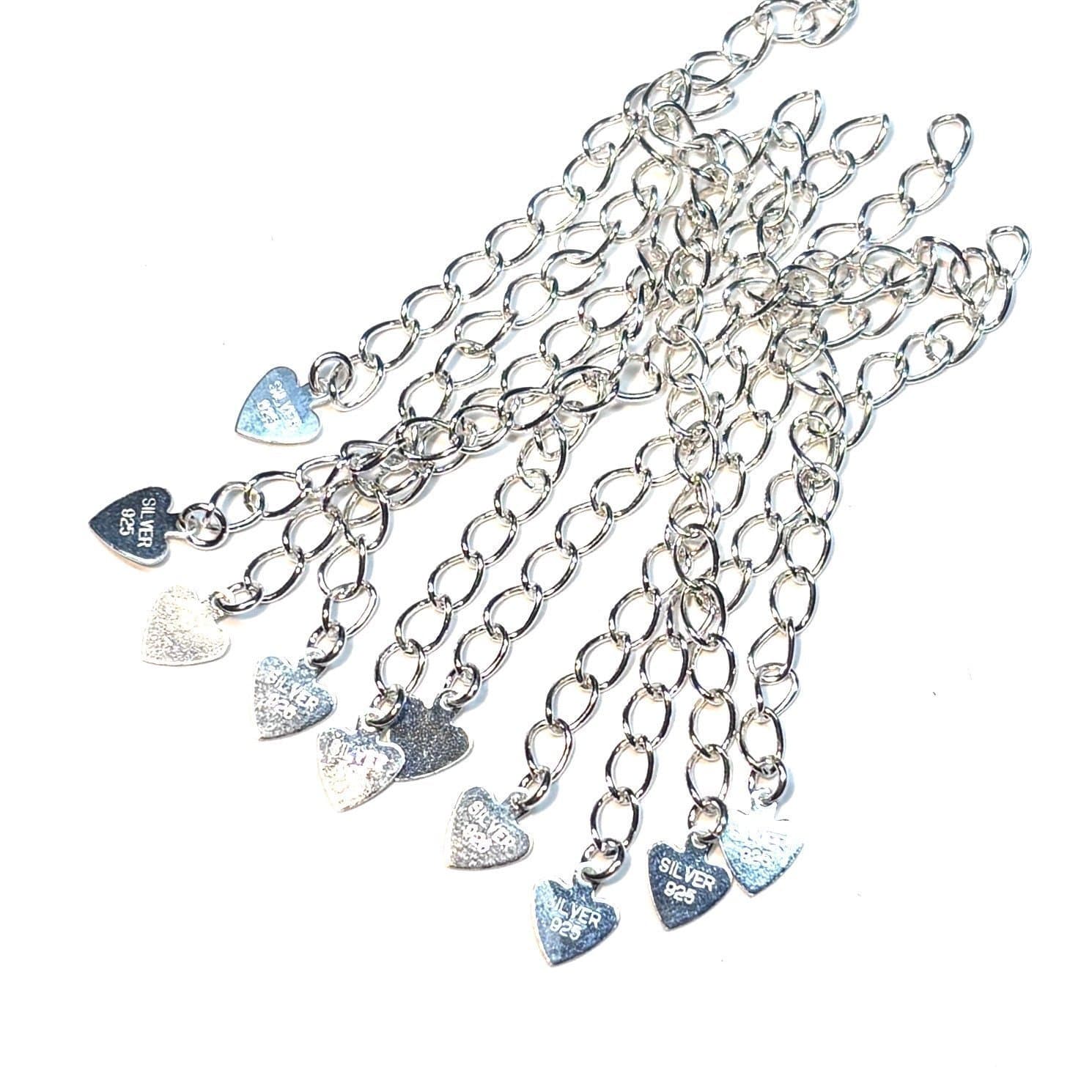 10st Förlängningskedja med hjärta i sterling silver 5cm