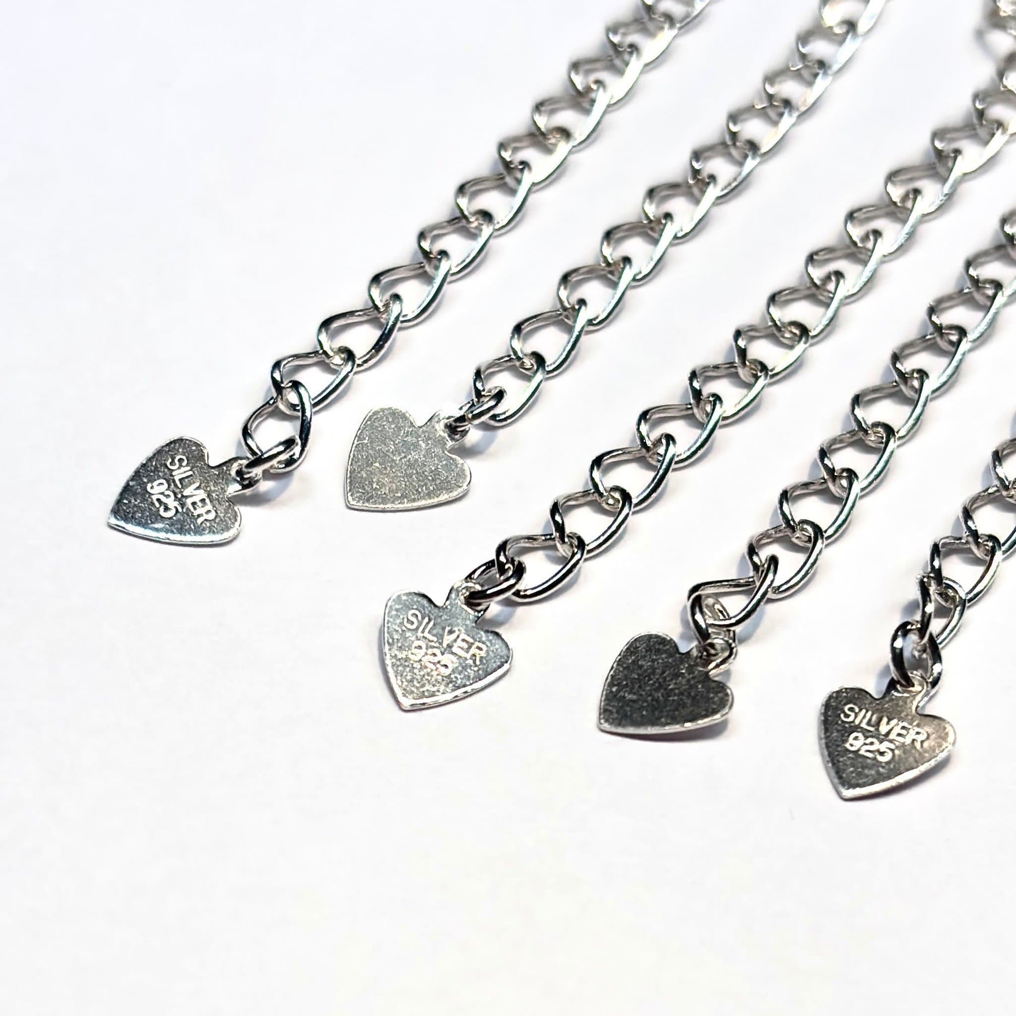 10st Förlängningskedja med hjärta i sterling silver 5cm