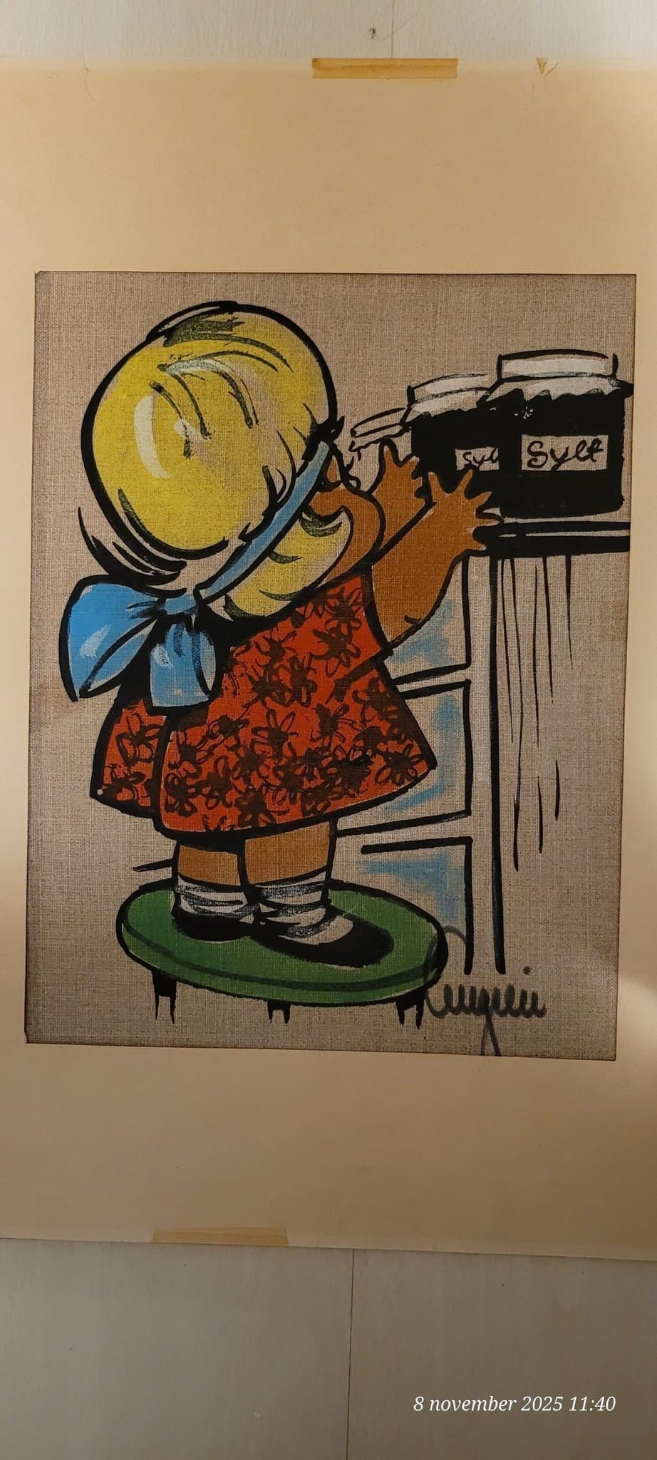 Tavla 60-tal utan ram