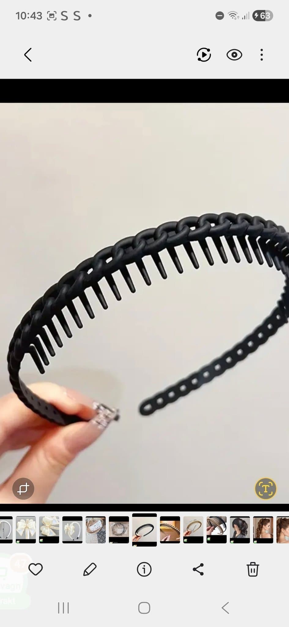 Hårband med kamtänder