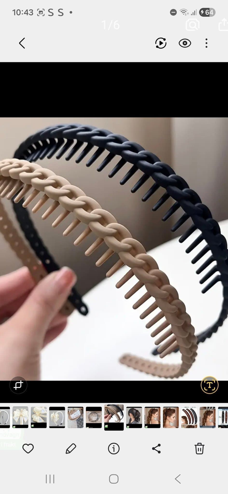 Hårband med kamtänder