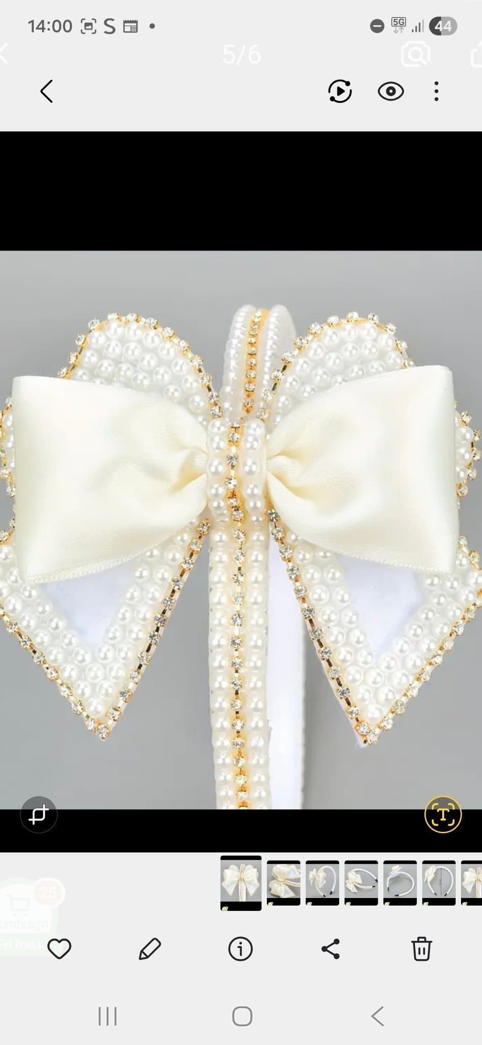 Elegant strassrosett hårband för female