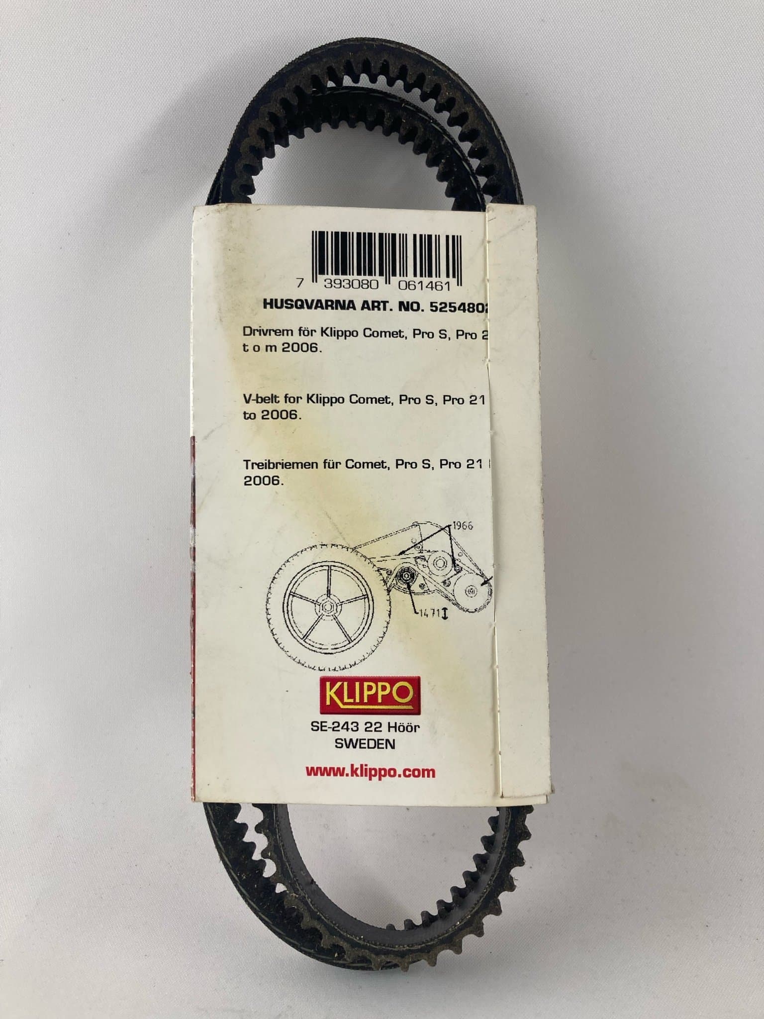 Klippo drivrem 1935 – kuggad originalrem Comet/Pro S/Pro 21