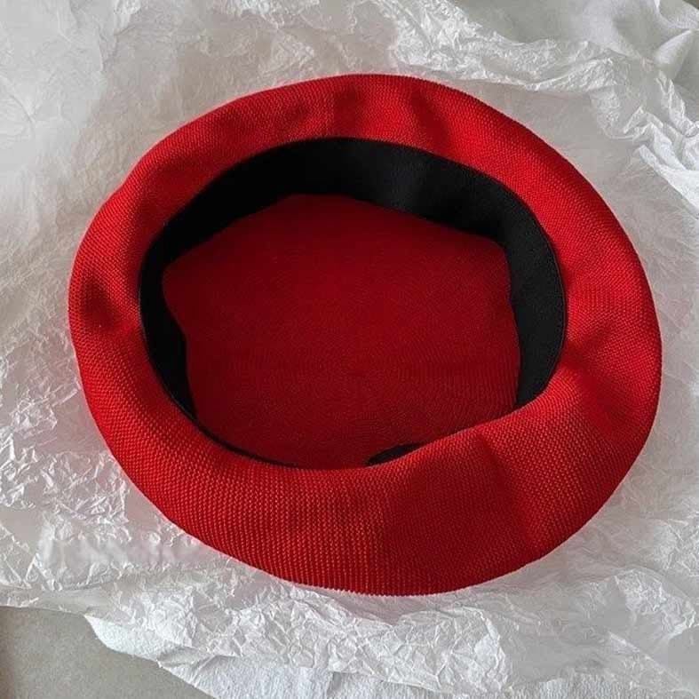 Red Fruit Knitted Hat, Soft Girl Spring/Summer Hat, Vintage Painter Beret