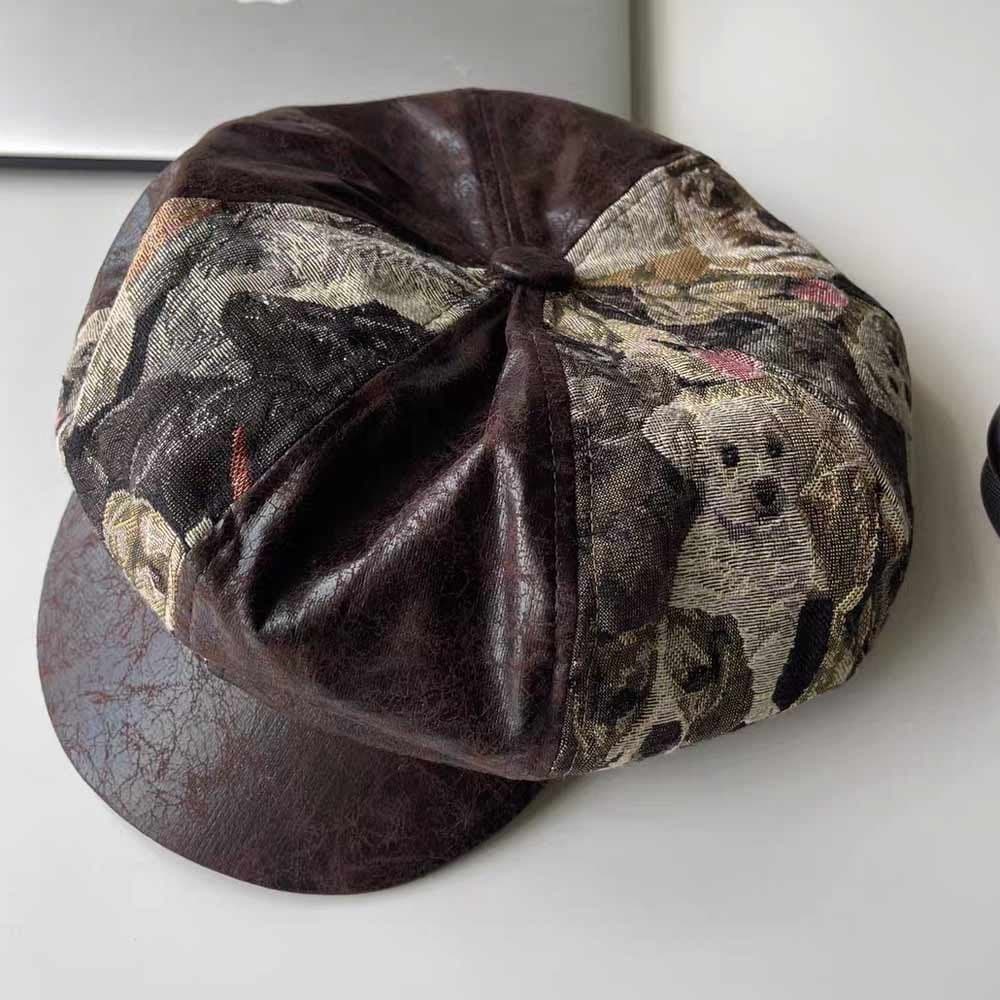 Newsboy-hatt, lapptäcke-rutig basker, molnhatt, målarhatt, basker