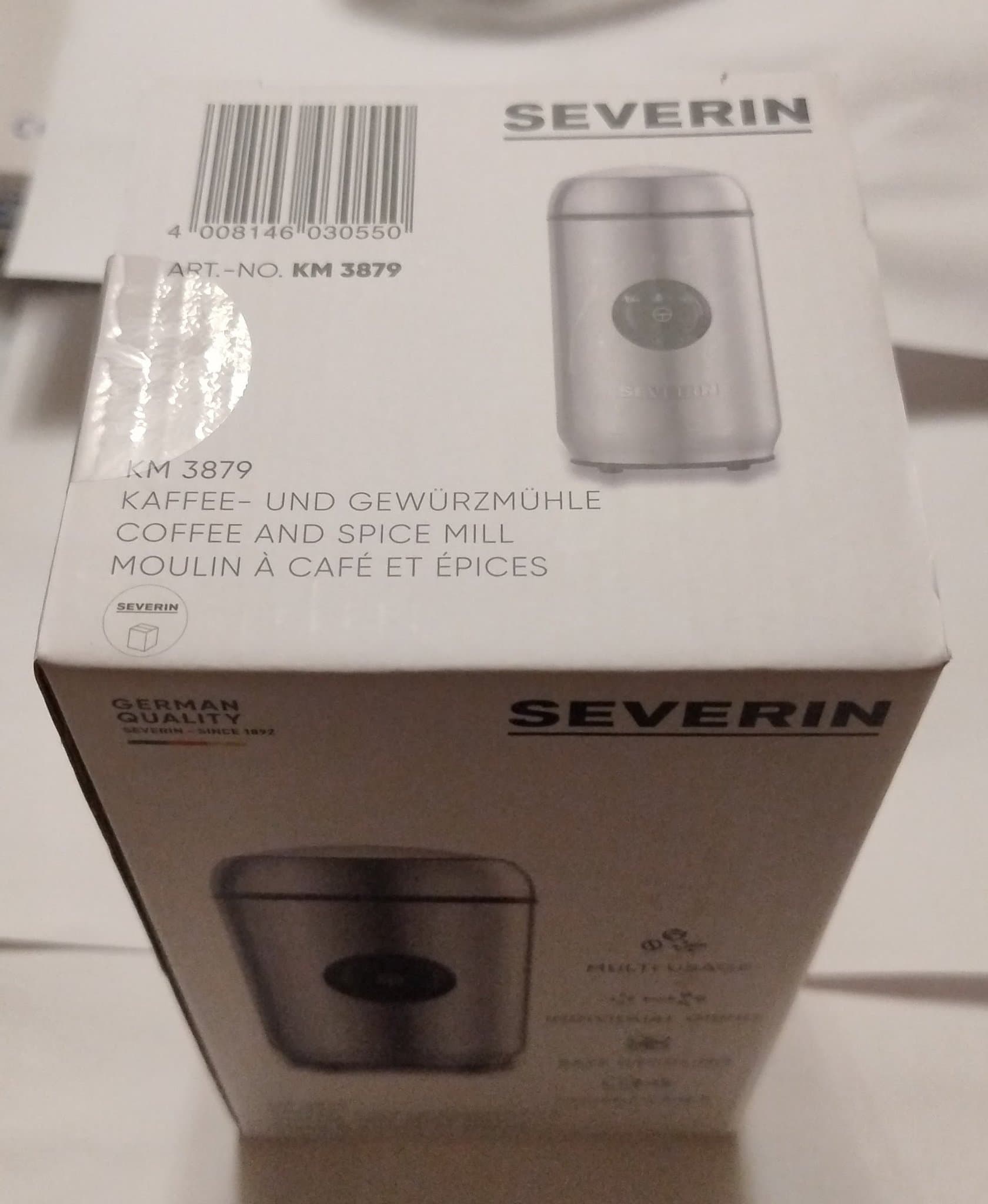 Severin KM 3879 Kaffekvarn Rostfritt stål - Ny i obruten förpackning