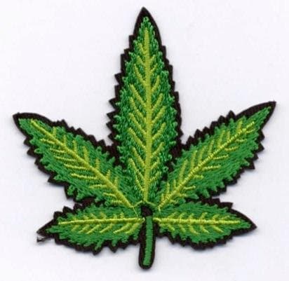 Gröna blad - tygmärke -