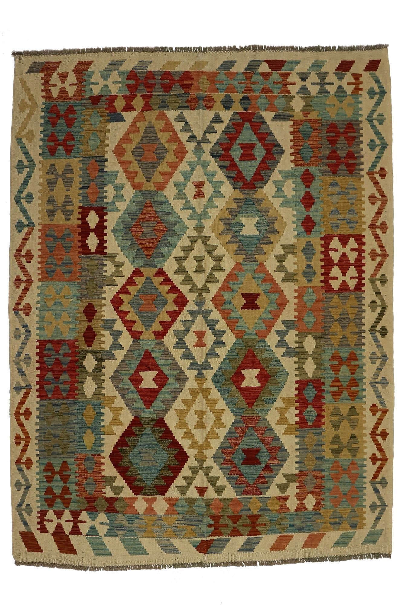 Autentisk klassisk handvävd Kelim 148 X 199 cm