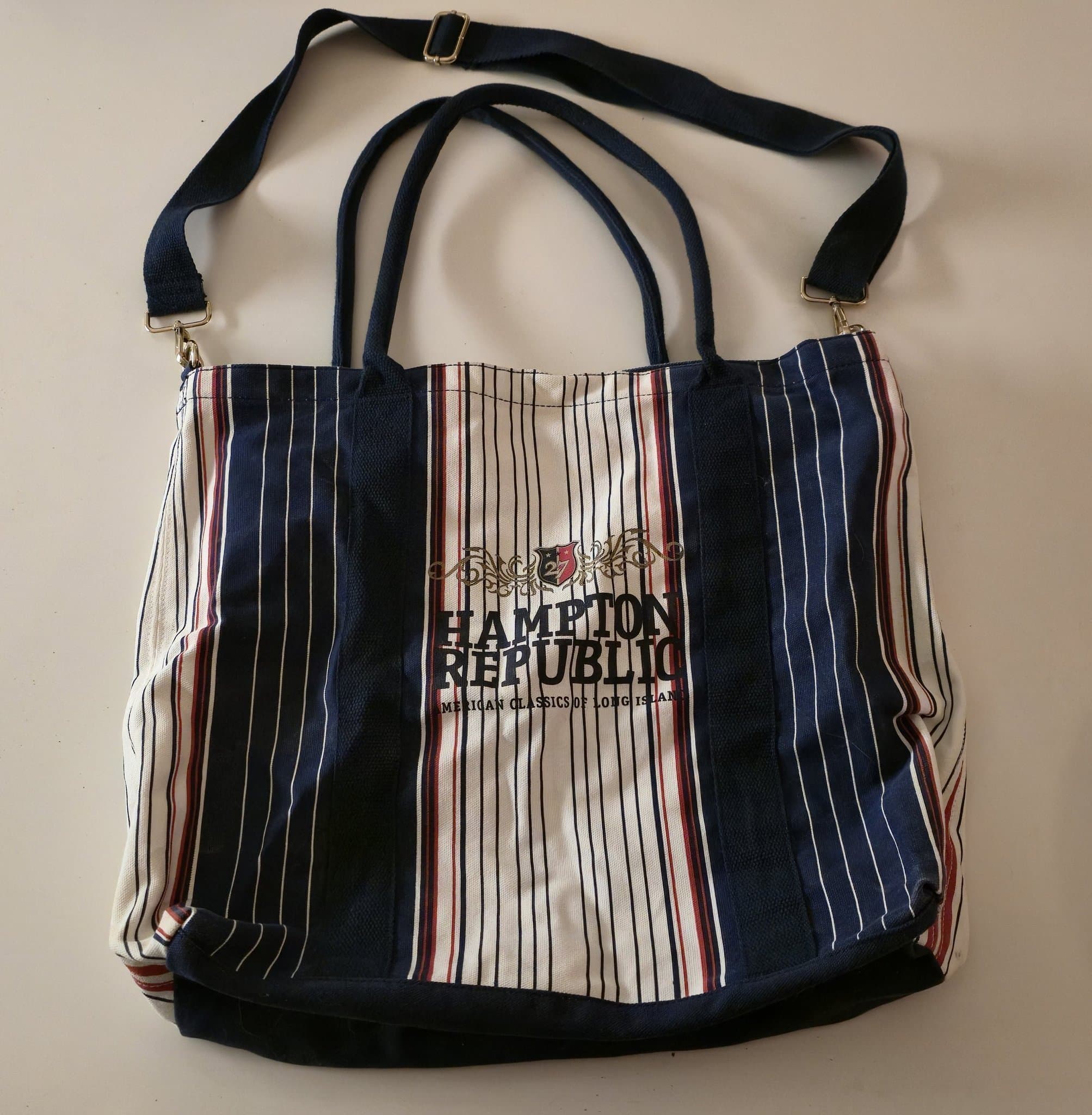 [NY] Kappahl Hampton Republic Strand Väska Beach bag Handväska Axelremsväska Blå